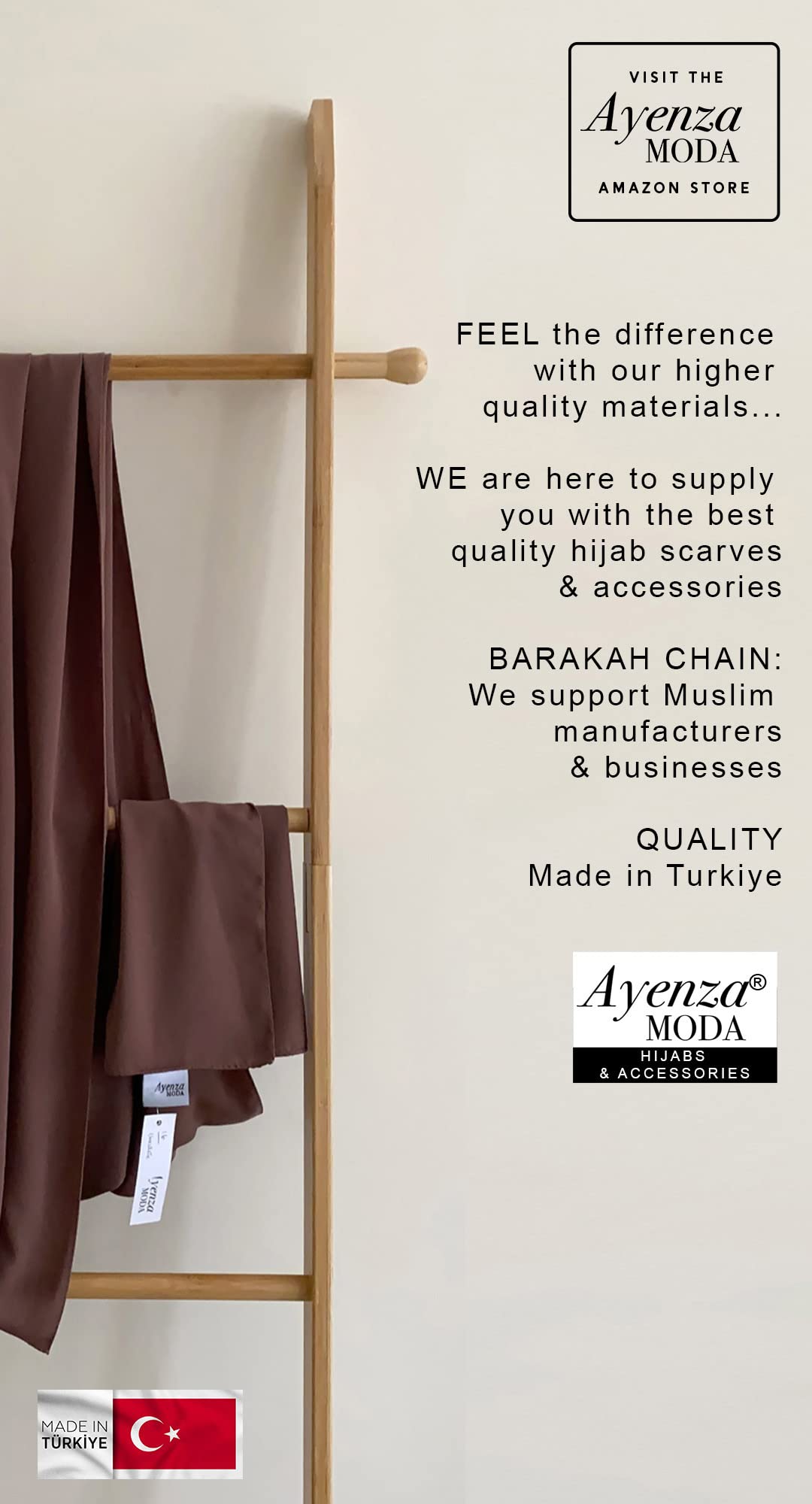 Ayenza Moda® Opaque Crush Hijab Scarf - Stretchy Crinkle Texture Head Wrap for Women - Perfect for Daily Wear, Prayer, and Modest Fashion Outfits