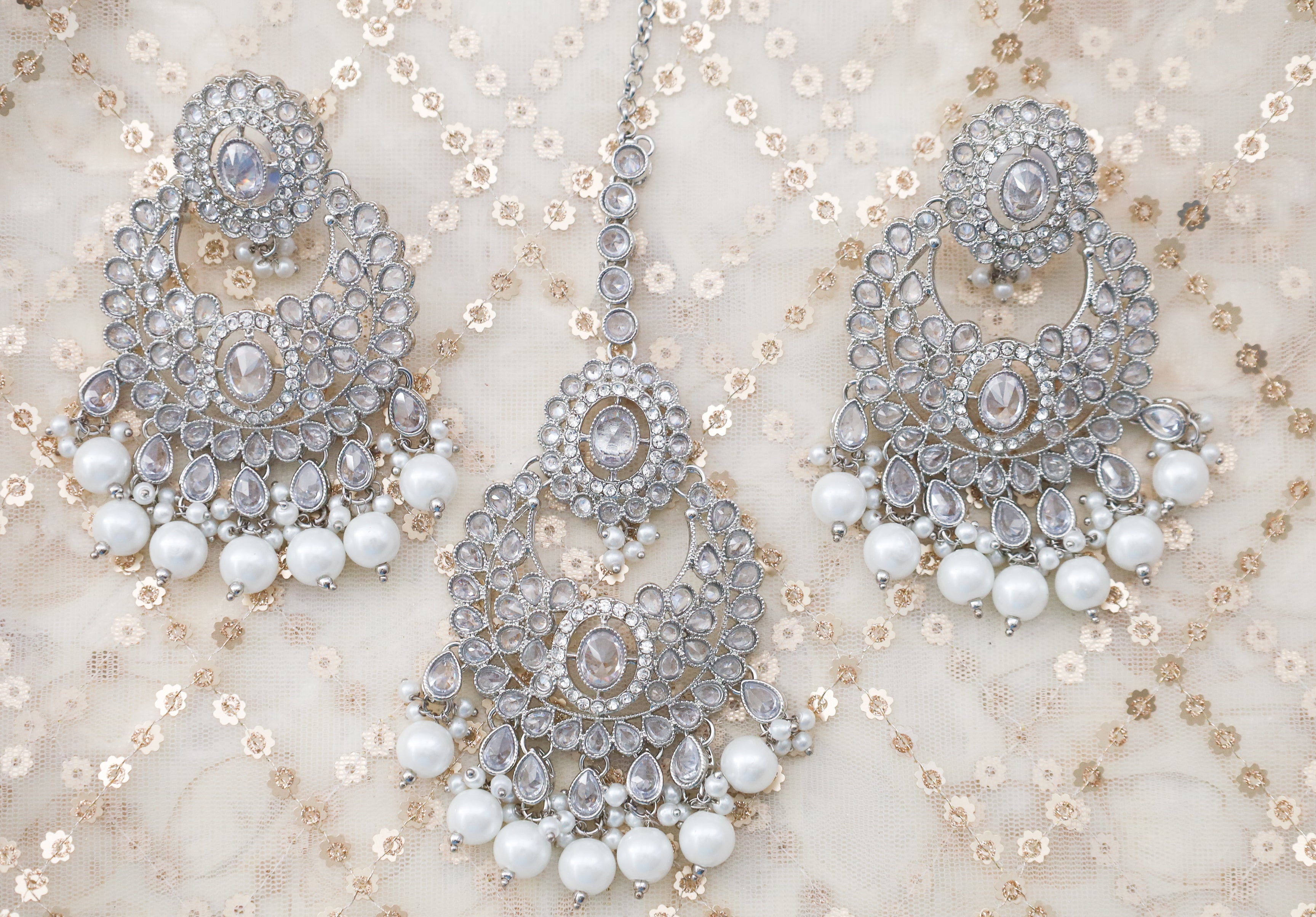 Zahra Polki Full Set Jewelry - Exquisite Indian Bridal Necklace Set with Earrings for Weddings, Parties & Special Occasions