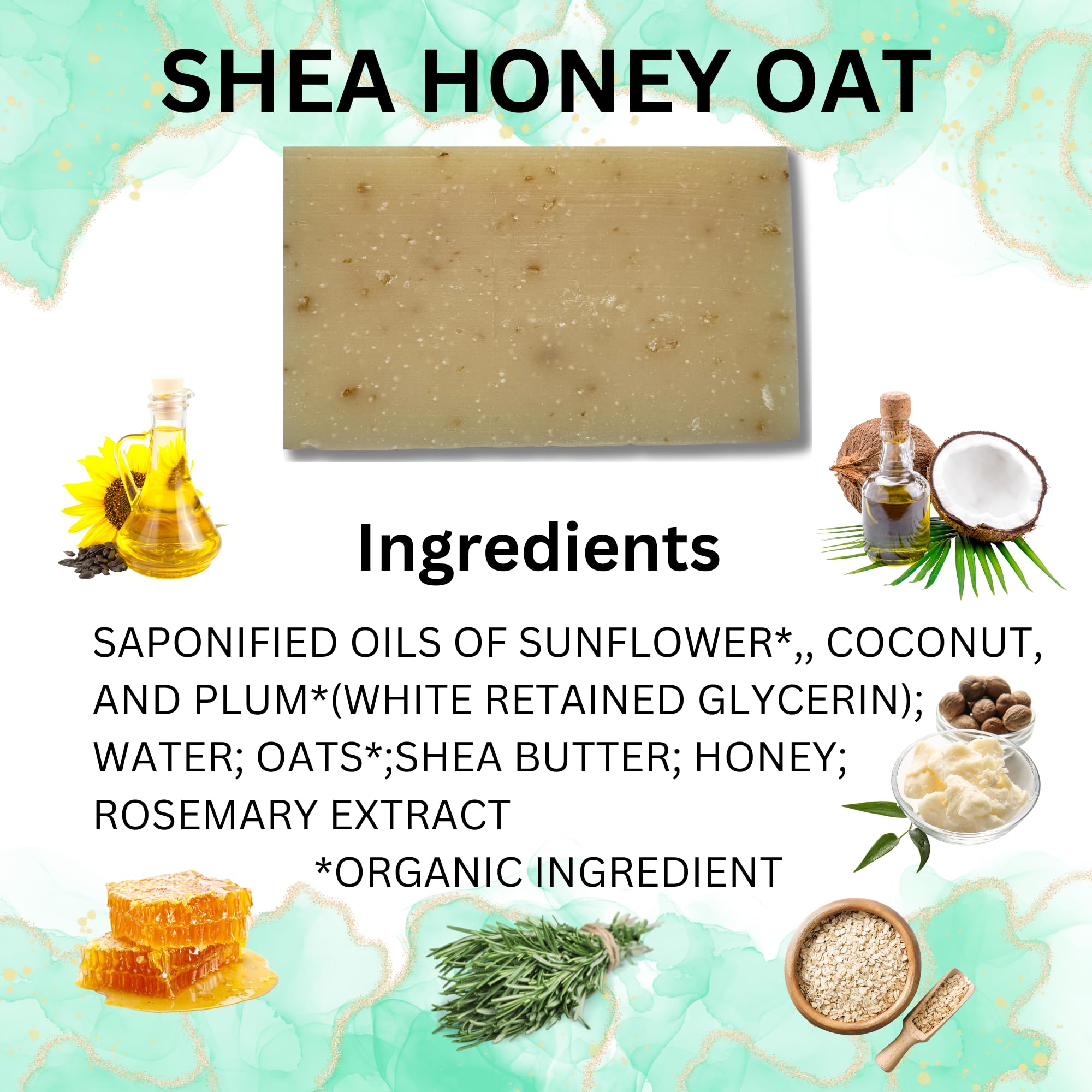 MAMA GRIZZ Organic Shea Honey Oat Soap Bar - Natural Brightening & Smoothing for Face & Body - Made in Montana - Perfect for Sensitive Skin Care
