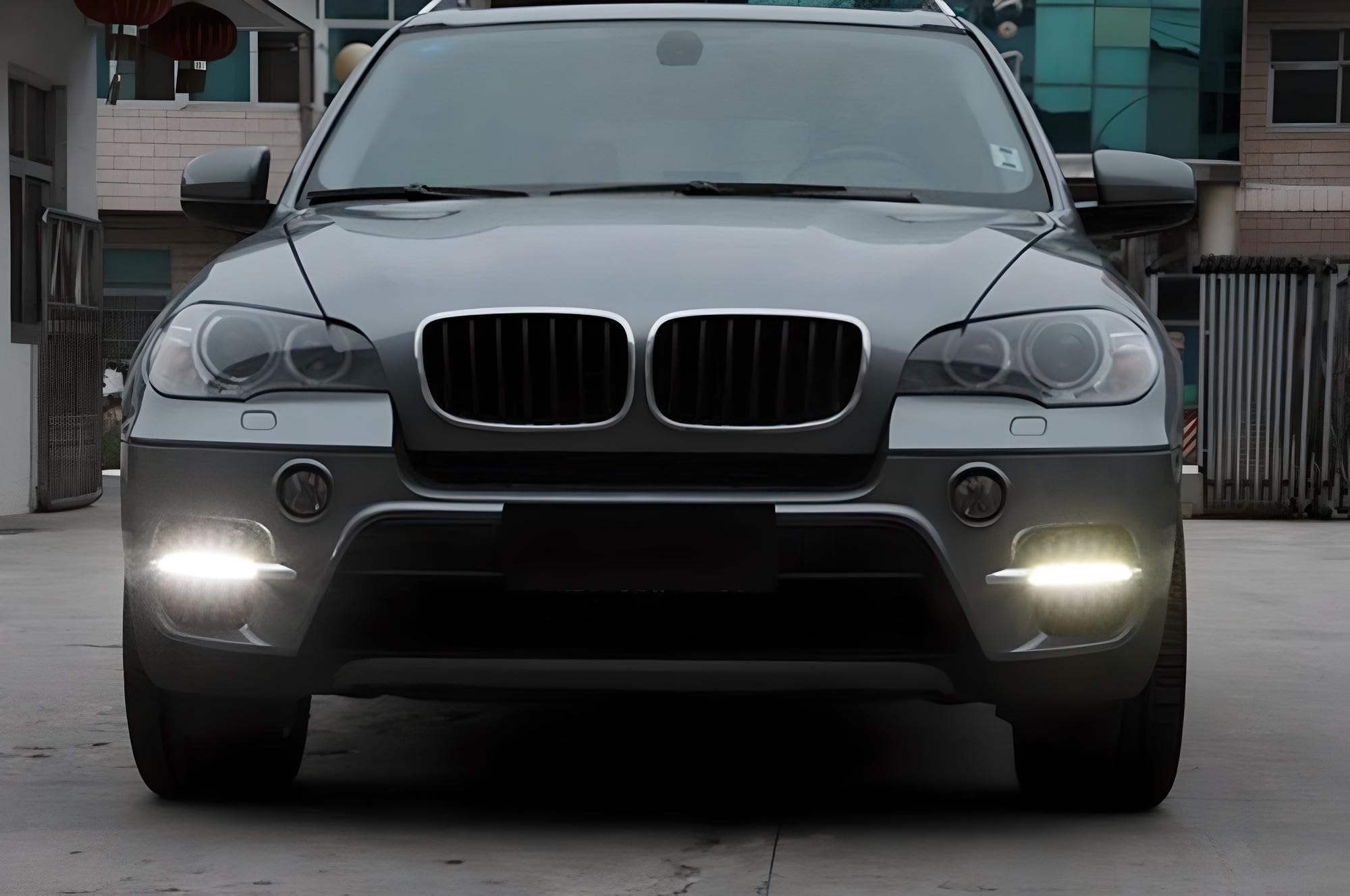 iJDMTOY Xenon White LED Daytime Running Lights for 2011-2013 BMW X5 E70 LCI - OEM Fit DRL Bezel with 9 High-Power LEDs per Lamp - Perfect for Enhanced Visibility & Style Upgrade