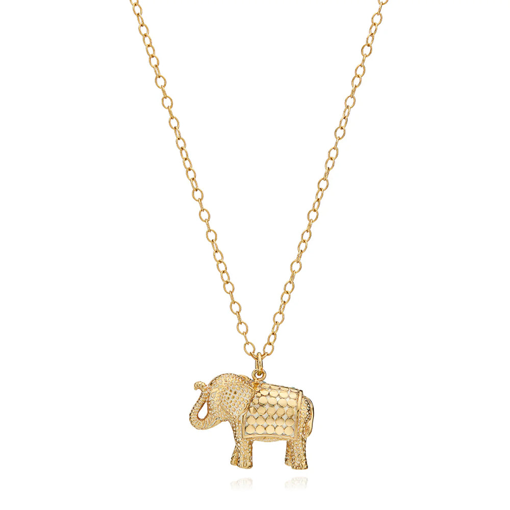 Anna Beck Turquoise Pavé Elephant Charm Necklace - Elegant Bohemian Jewelry for Women, Perfect for Layering & Everyday Wear