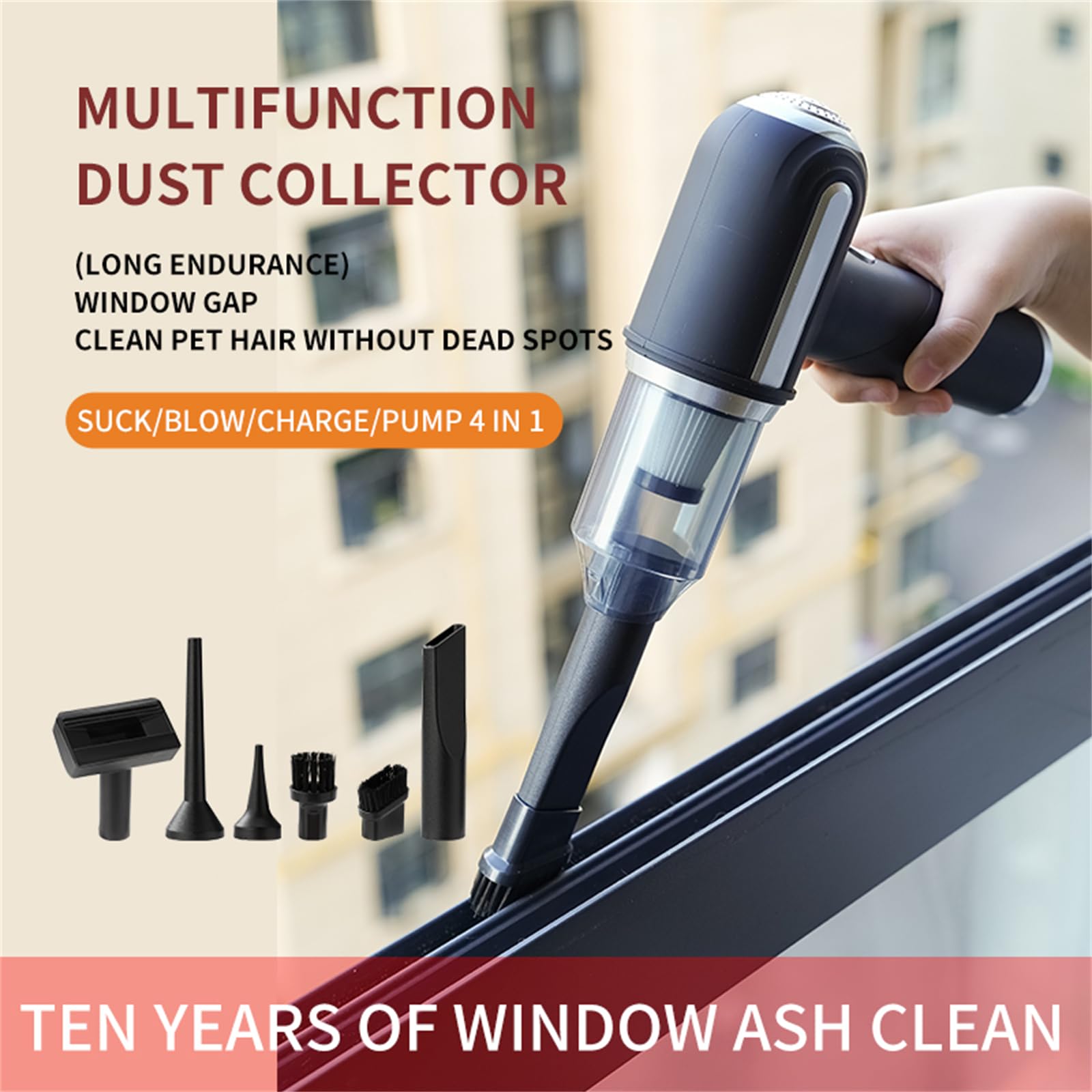 Powerful Handheld Vacuum Cleaner with Multi-Nozzles - Portable Car Vacuum & Air Duster for Home, Office, and Auto Detailing | Perfect for Car Seats, Keyboards, and Tight Spaces