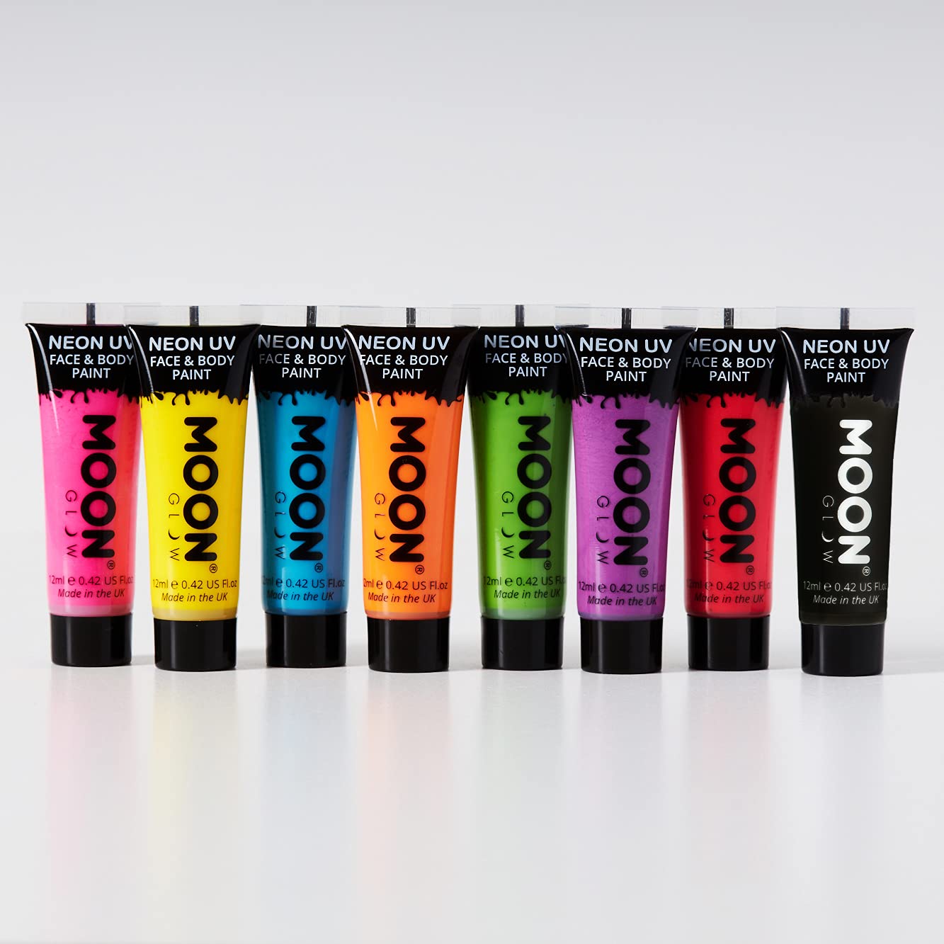 0.42oz Neon Face & Body Paint - Black | Non-Toxic, Water-Based, Vibrant Colors for Halloween, Cosplay, Festivals & Body Art | Safe for Kids & Adults