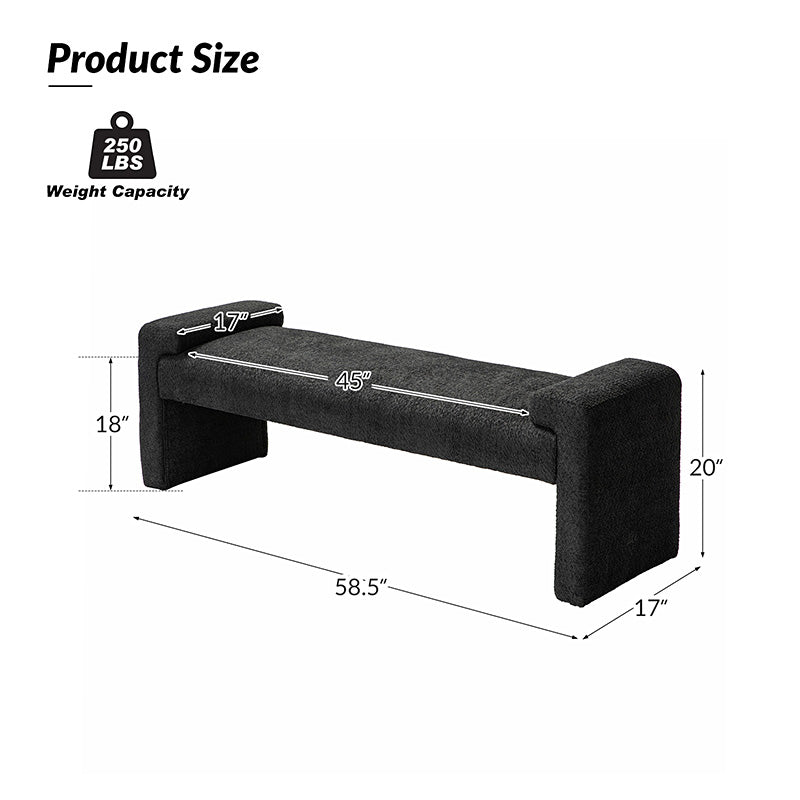 Vittoriano Upholstered Bed Foot Bench - Stylish Storage Ottoman for Bedroom, Living Room & Entryway - Perfect for Extra Seating, Shoe Storage & Home Decor