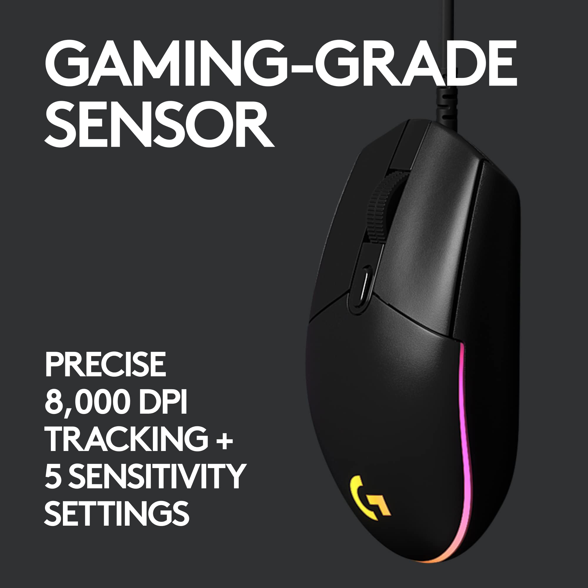 Logitech G335 Wired Gaming Headset with G203 Wired Gaming Mouse Combo - Black | PC, PS4, Xbox Gaming Accessories for Esports & Streaming