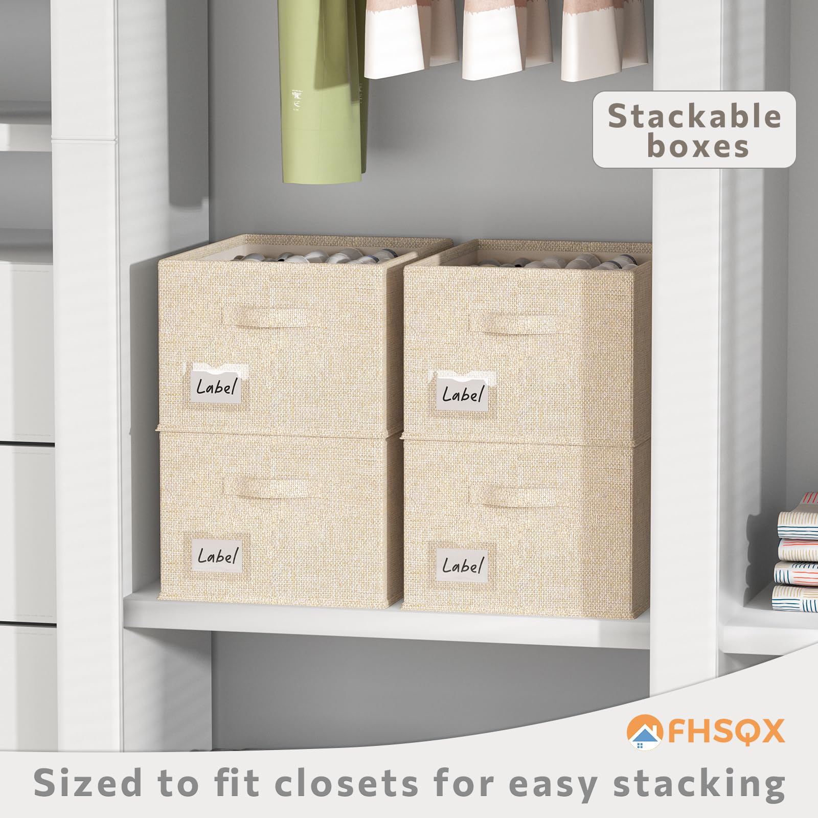 2 Pack Fabric Shoe Organizer for Closet - Holds up to 24 Pairs, Large Shoe Storage Bins with Bottom Support (16.5