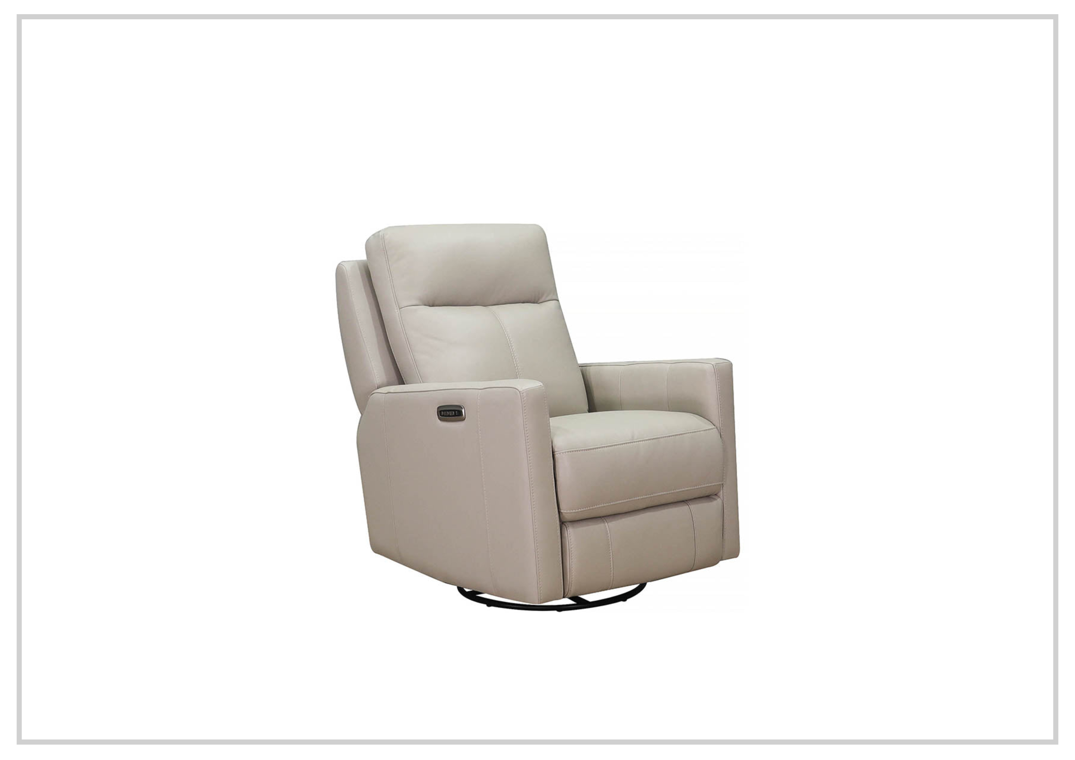 Hydeline Vienna Power Swivel Glider Recliner Chair with Adjustable Headrest - Genuine Leather Living Room Seating for Home Theater, Gaming & Relaxation