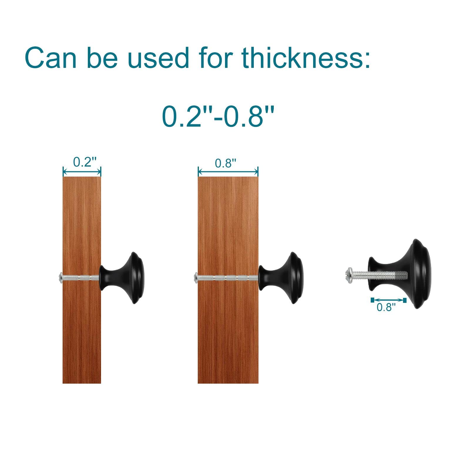 12PCS Black Cabinet Drawer Knobs - 1.2 Inch Modern Pull Handles for Kitchen Cabinets, Dressers & Furniture (Perfect for Home Renovation & DIY Projects)