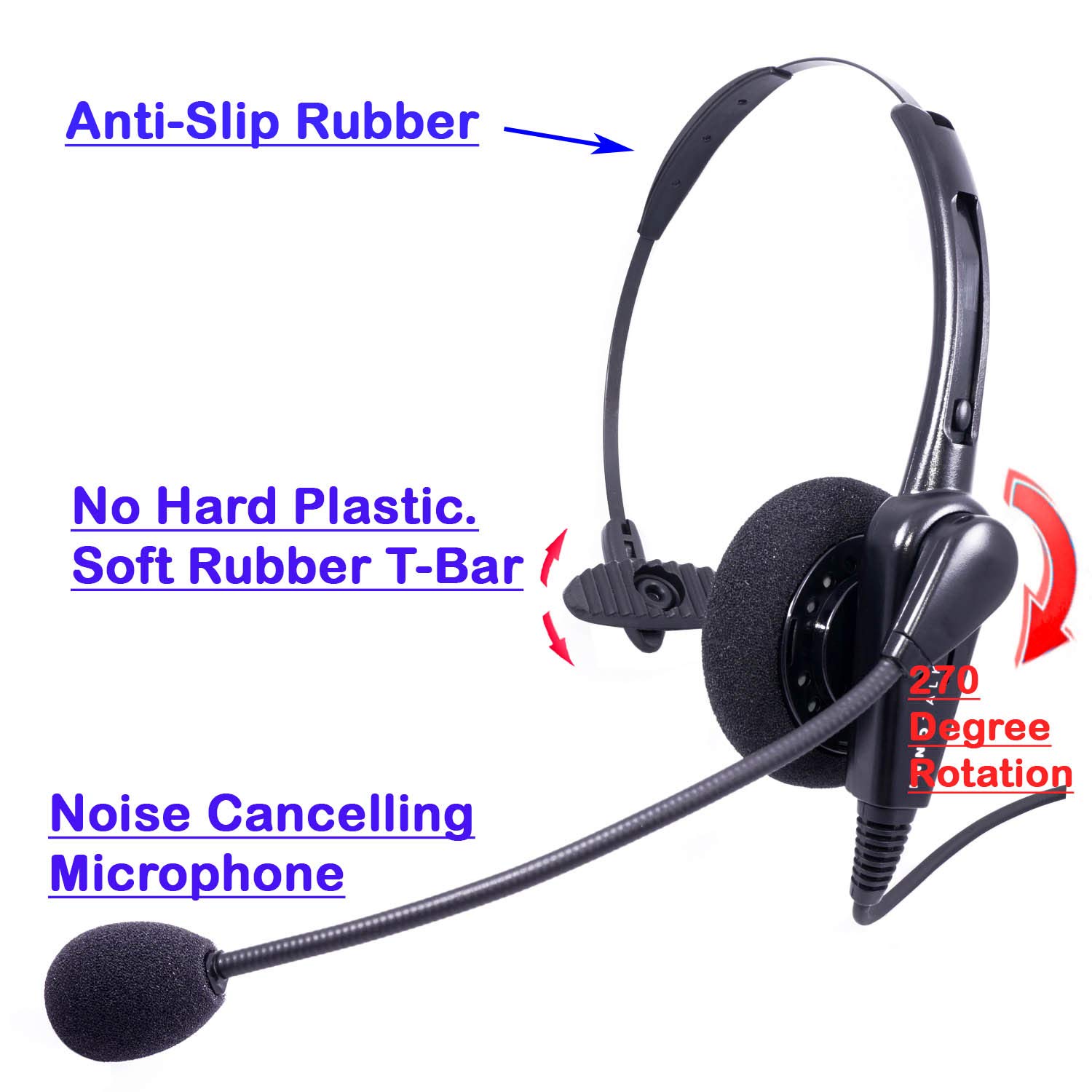 INNOTALK USB Computer Headset - Cost Effective & Durable Call Center Headset for Softphones (Teams, Skype for Business, Cisco Jabber) - Perfect for Remote Work & Customer Service