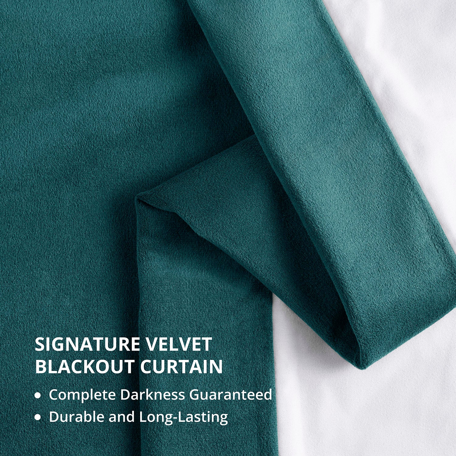 Everglade Teal Blackout Curtains for Bedroom - Thermal Insulated Noise Reducing Velvet Drapes - Perfect for Nursery, Living Room & Home Theater (52x84 Inches)