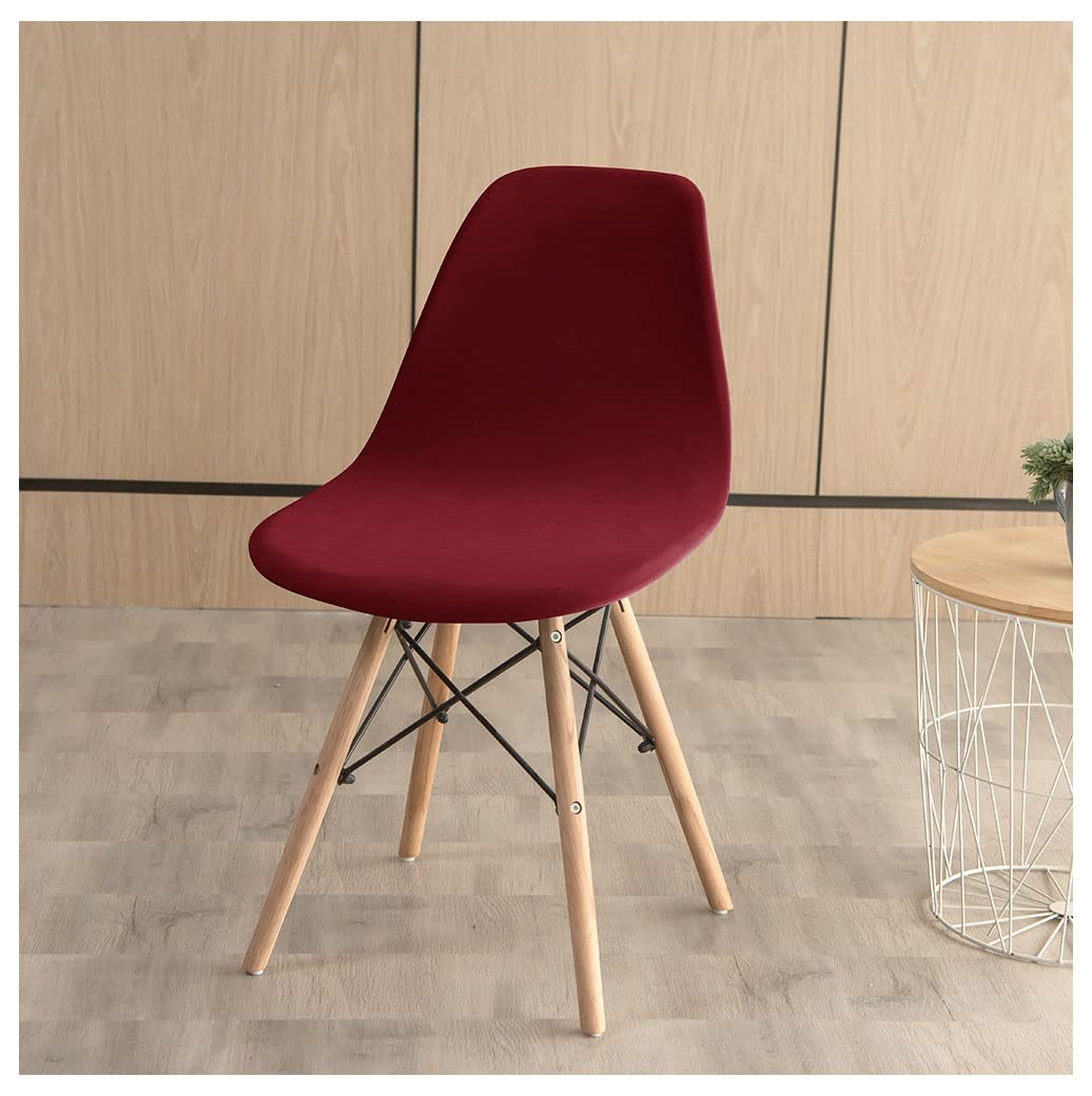 Luxury Velvet Dining Chair Covers Set of 1/2/4/6 - Stretchable Slipcovers for Armless Chairs - Printed Shell Design for Kitchen, Office, Dining & Living Room - Elegant Home Decor (6PCS, Gray) - Perfect for Dinner Parties, Home Staging & Furniture Protection