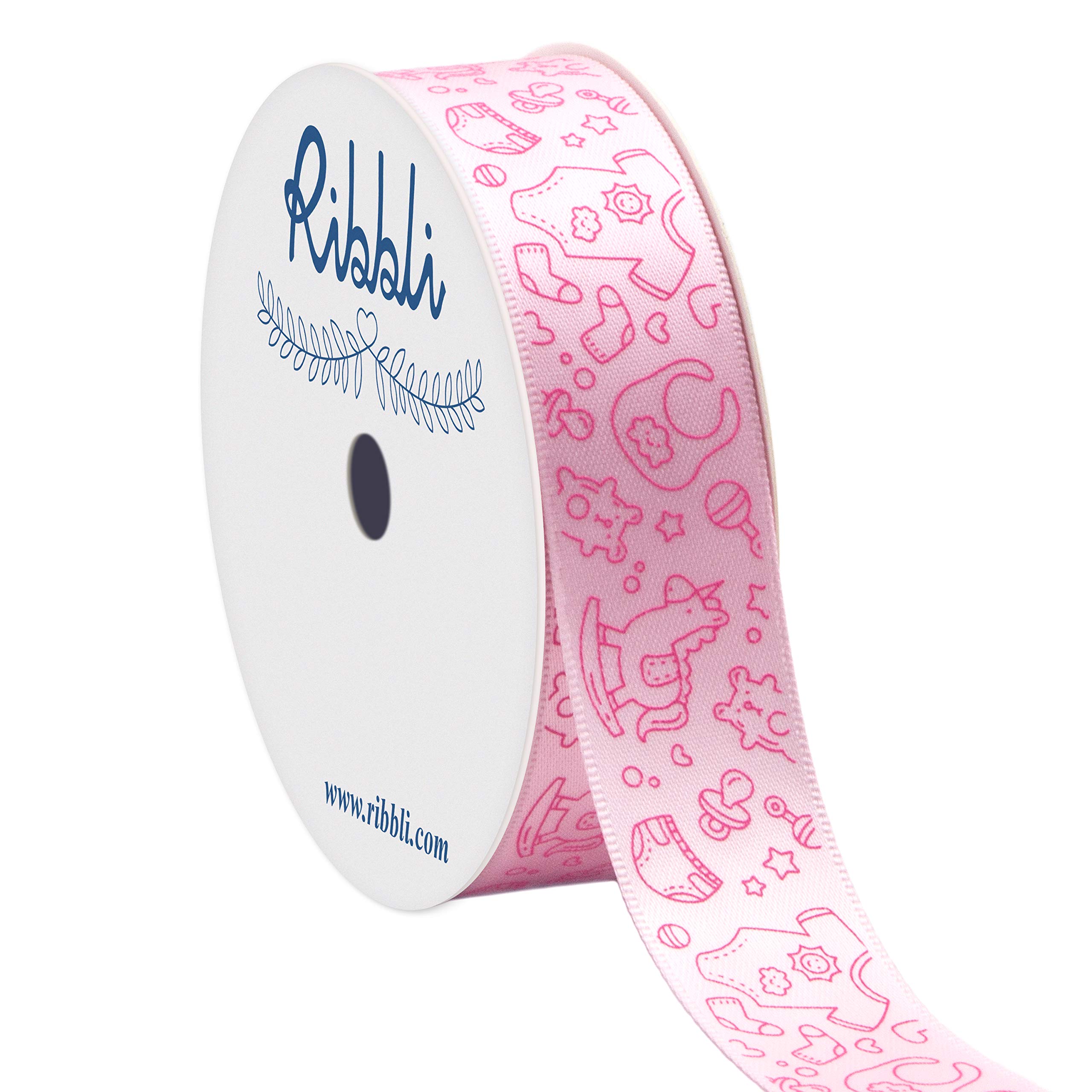 Ribbli Satin Pink Baby Craft Ribbon - 7/8 Inch x 10 Yards Light Pink Ribbon for Hair Bows, Wreaths, Gift Wrapping & Party Decorations | Perfect for Baby Showers, Birthday Parties, Diaper Cakes & All Crafting Projects | DIY Sewing, Scrapbooking & Home Decor