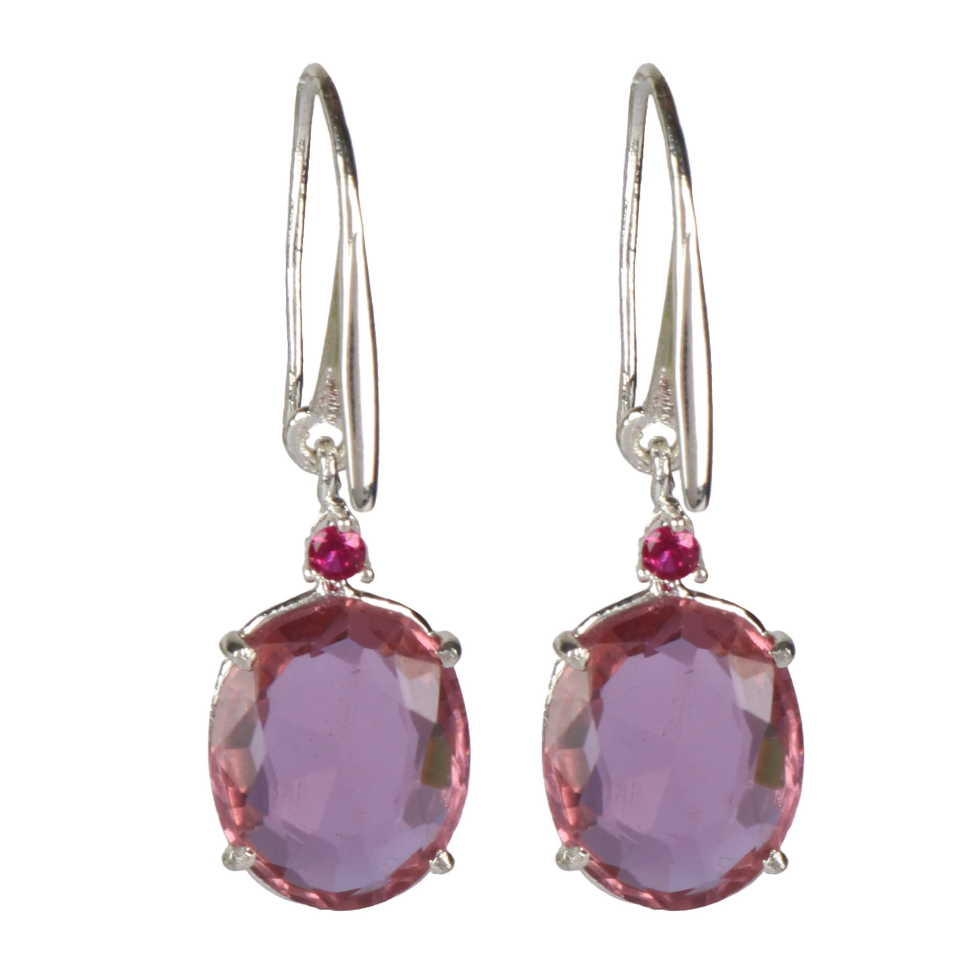 GEMHUB 925 Sterling Silver Dangle Earrings for Women - Elegant Leverback Gemstone Drop Earrings Jewelry | Perfect for Parties, Weddings & Everyday Wear