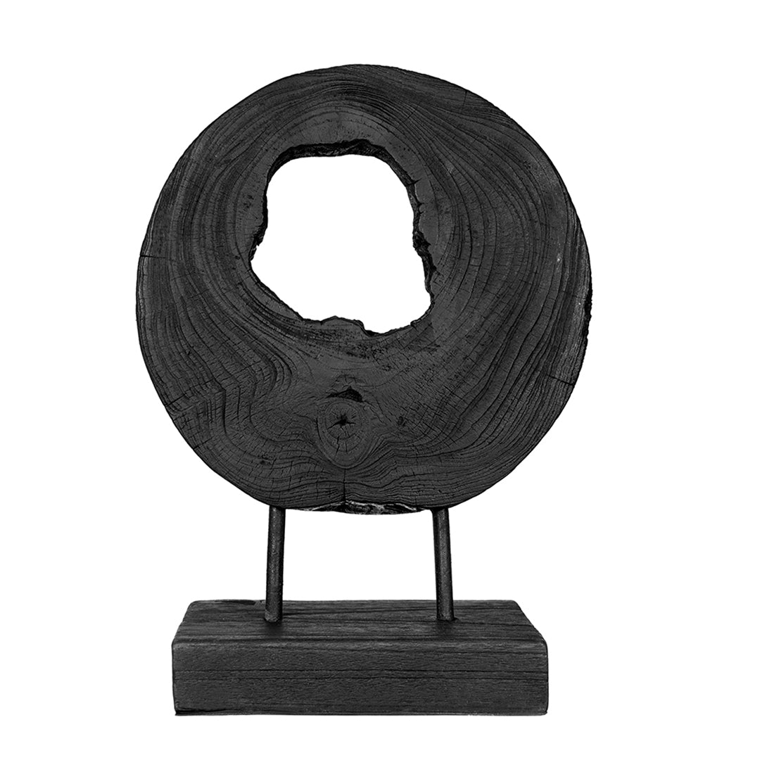 Handcrafted Black Teak Wood Sculpture - Elegant Home Decor Art Piece for Living Room, Office & Garden Display