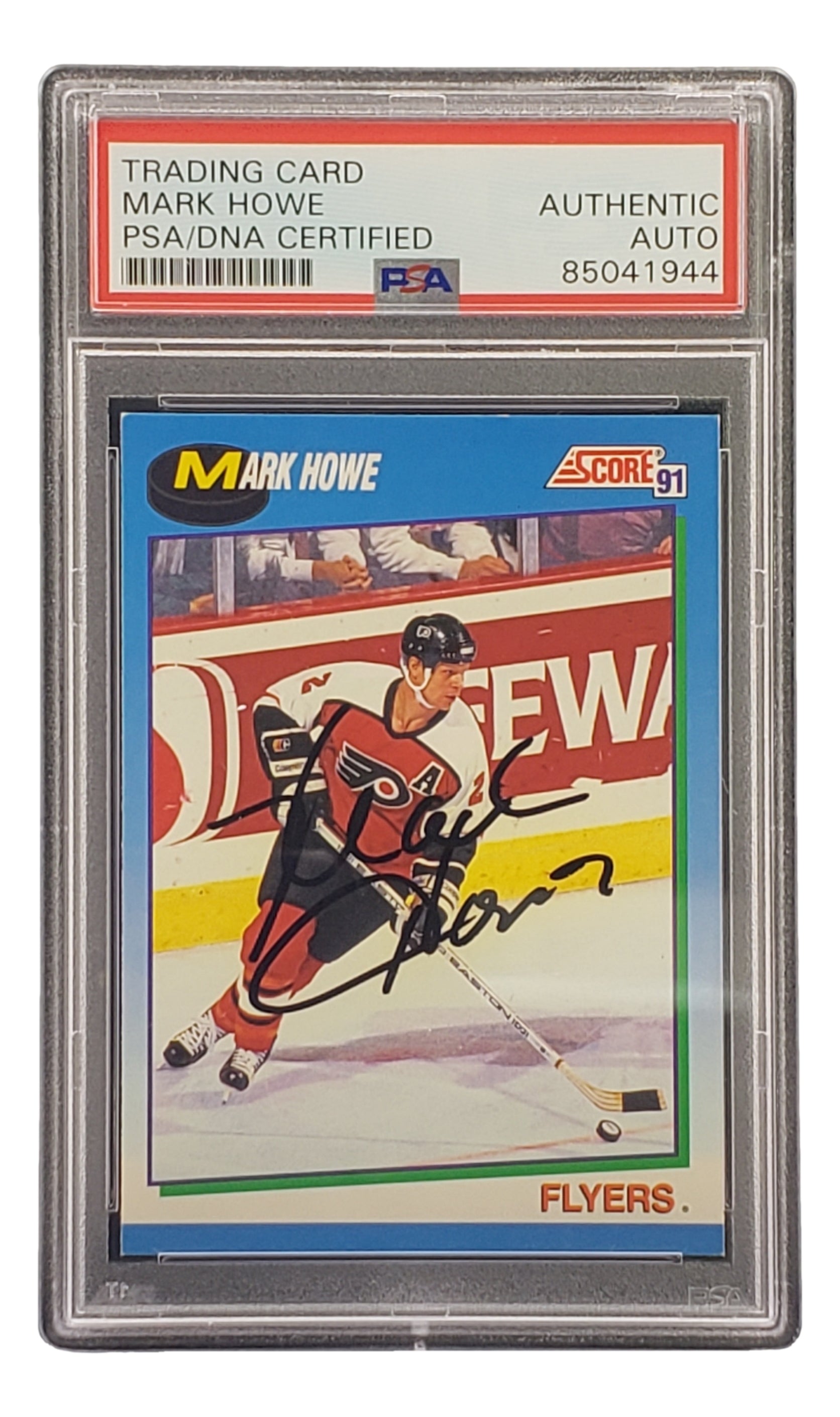 Authentic Mark Howe Signed 1991 Score #472 Philadelphia Flyers Hockey Card - PSA/DNA Certified - Perfect for NHL Memorabilia Collectors & Hockey Fans