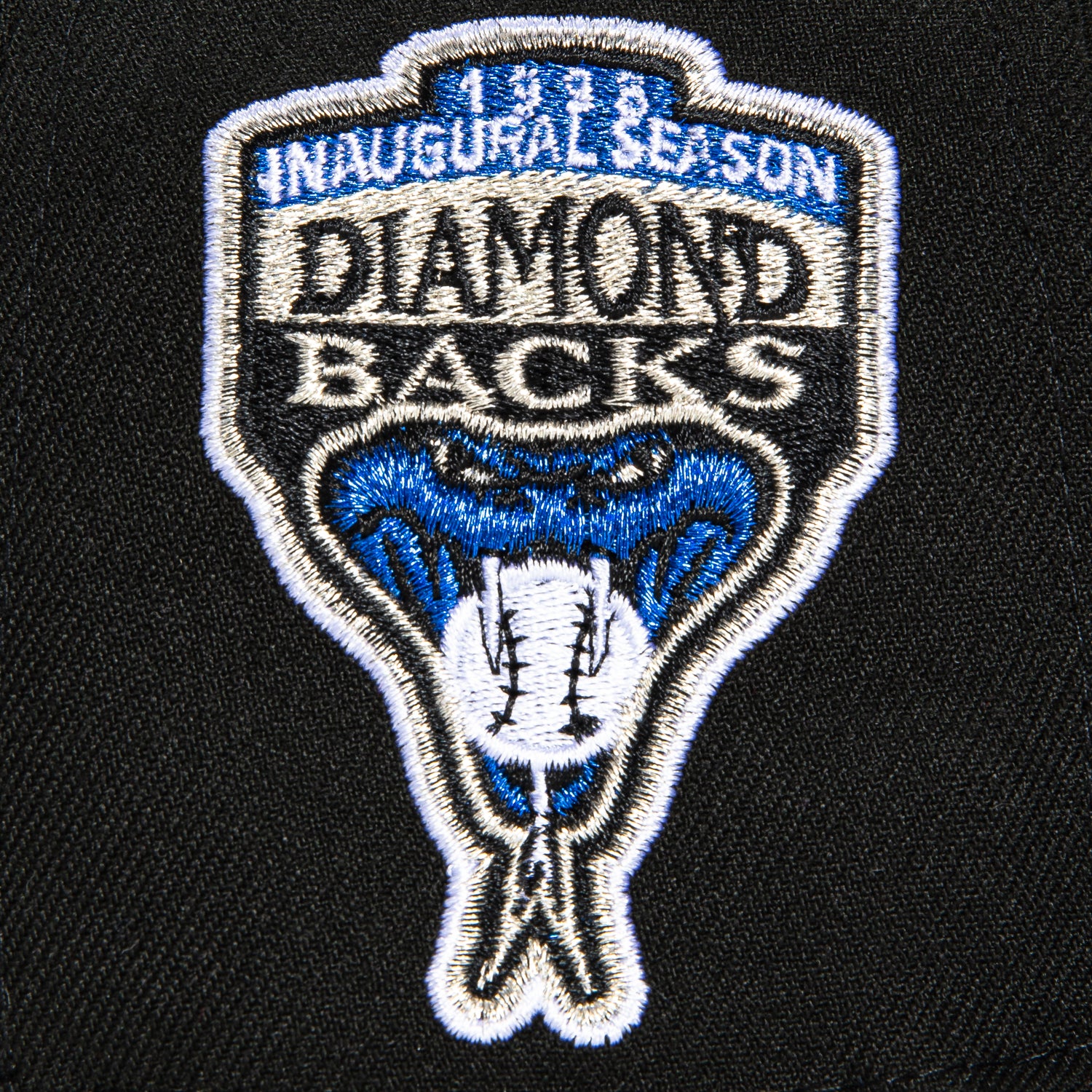 New Era 59Fifty Arizona Diamondbacks Inaugural Patch Snapback Hat - Black & Royal Blue - Official MLB Baseball Cap for Men & Women - Perfect for Games, Collecting & Streetwear Fashion