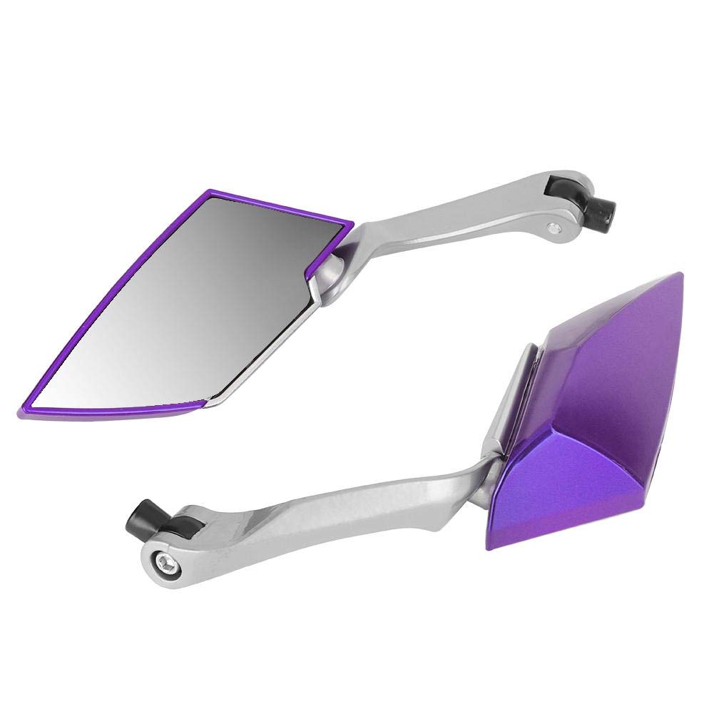 Voluxe Universal Motorcycle Rearview Mirror - 1 Pair for Safe Riding (Purple)