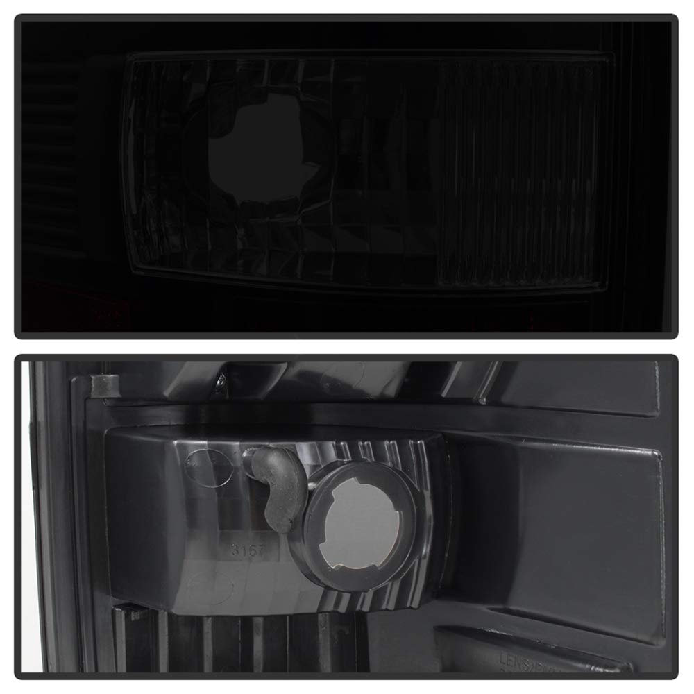ACANII LED Tail Lights Brake Lamps - Smoked Lens Black Housing for 2004-2008 Ford F150 Pickup Truck (Pair Left+Right, Cyber Black V2) - Upgrade Your Truck's Style & Safety for Night Driving