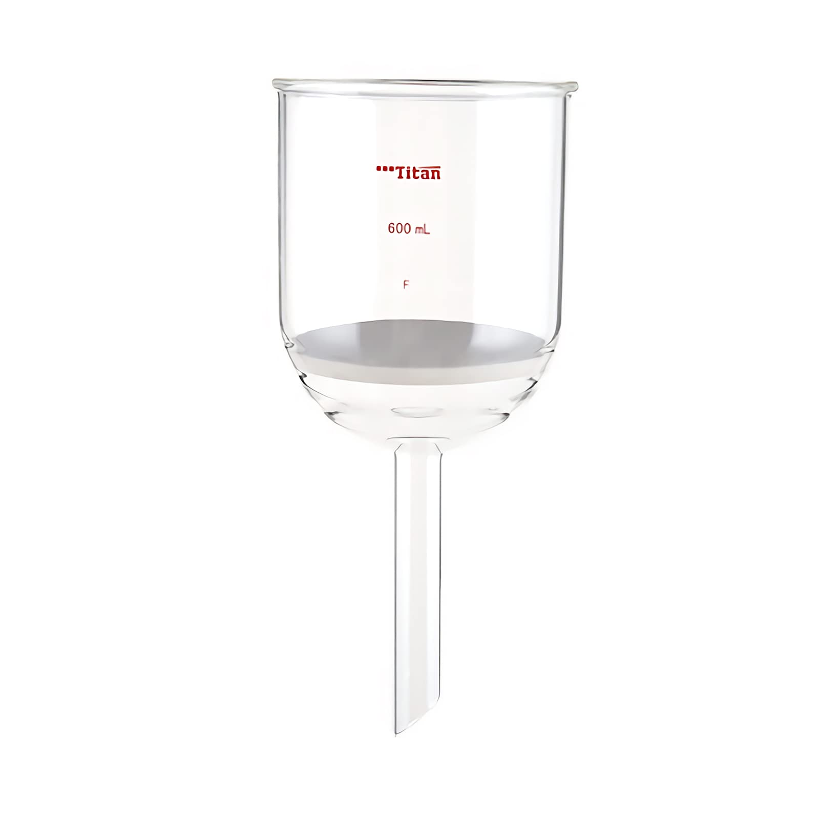 600ml Glass Buchner Filter Funnel with Fritted Disc G4 - Lab Glassware for Vacuum Filtration - Perfect for Chemistry Experiments, Scientific Research & Laboratory Use