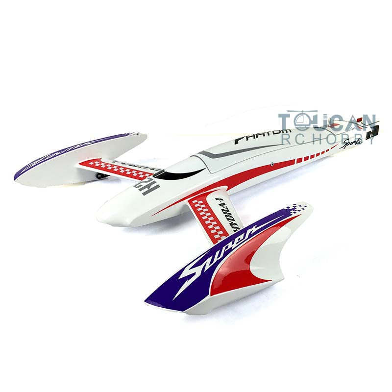 H660 100KM/H High-Speed Electric RC Racing Boat - White & Yellow Kevlar Hull w/ PNP Motor, Servo & ESC - DIY Model Kit (660x500x80mm) - Perfect for Competitive Racing & Lake Performance Boating