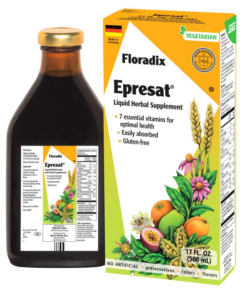 Floradix Epresat® Adult Multivitamin Liquid Supplement - 17 oz Bottle for Daily Energy & Immune Support - Ideal for Busy Adults & Active Lifestyles