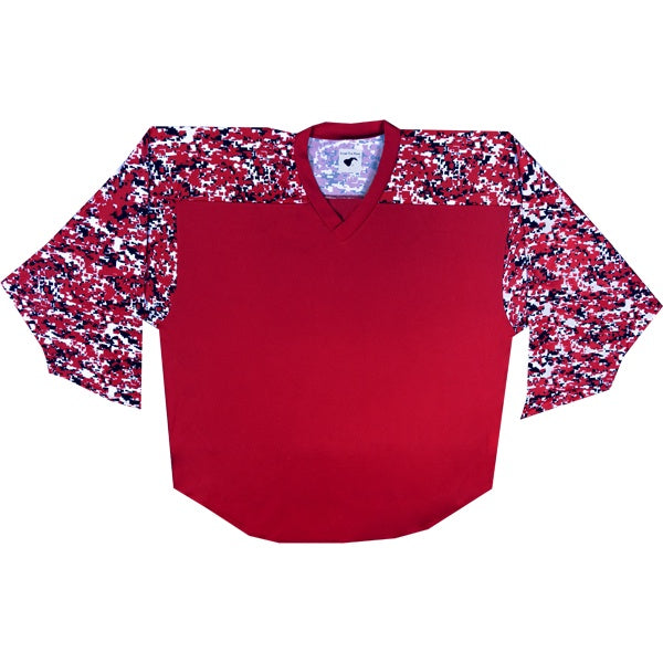 Pearsox Air Mesh Hockey Jersey - Breathable & Lightweight Scarlet Camo Hockey Shirt for Men - Perfect for Ice Hockey, Street Hockey & Sports Training
