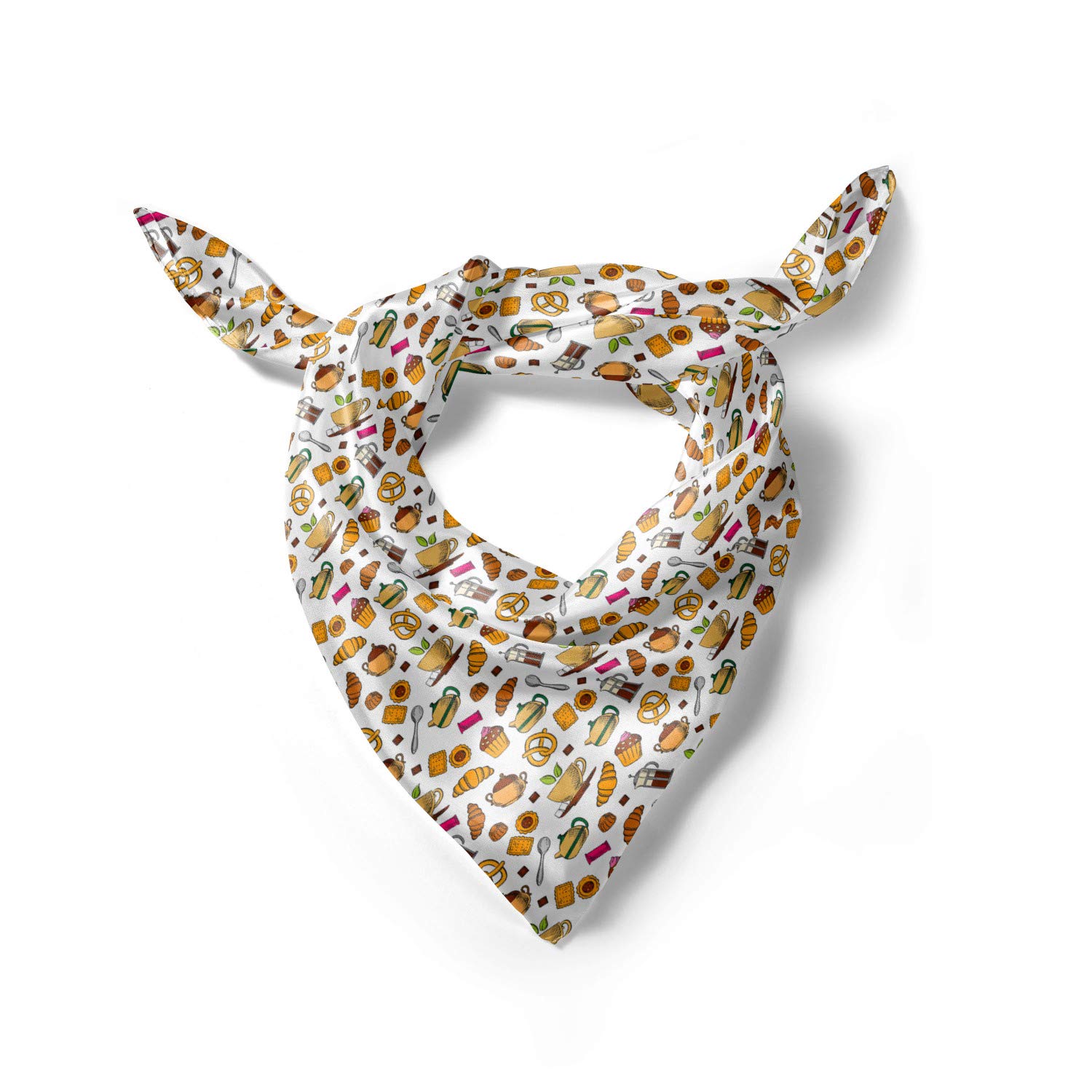 Ambesonne Tea Party Hair Scarf - Stylish Head Wrap for Women | Perfect for Tea Parties, Brunches & Special Occasions