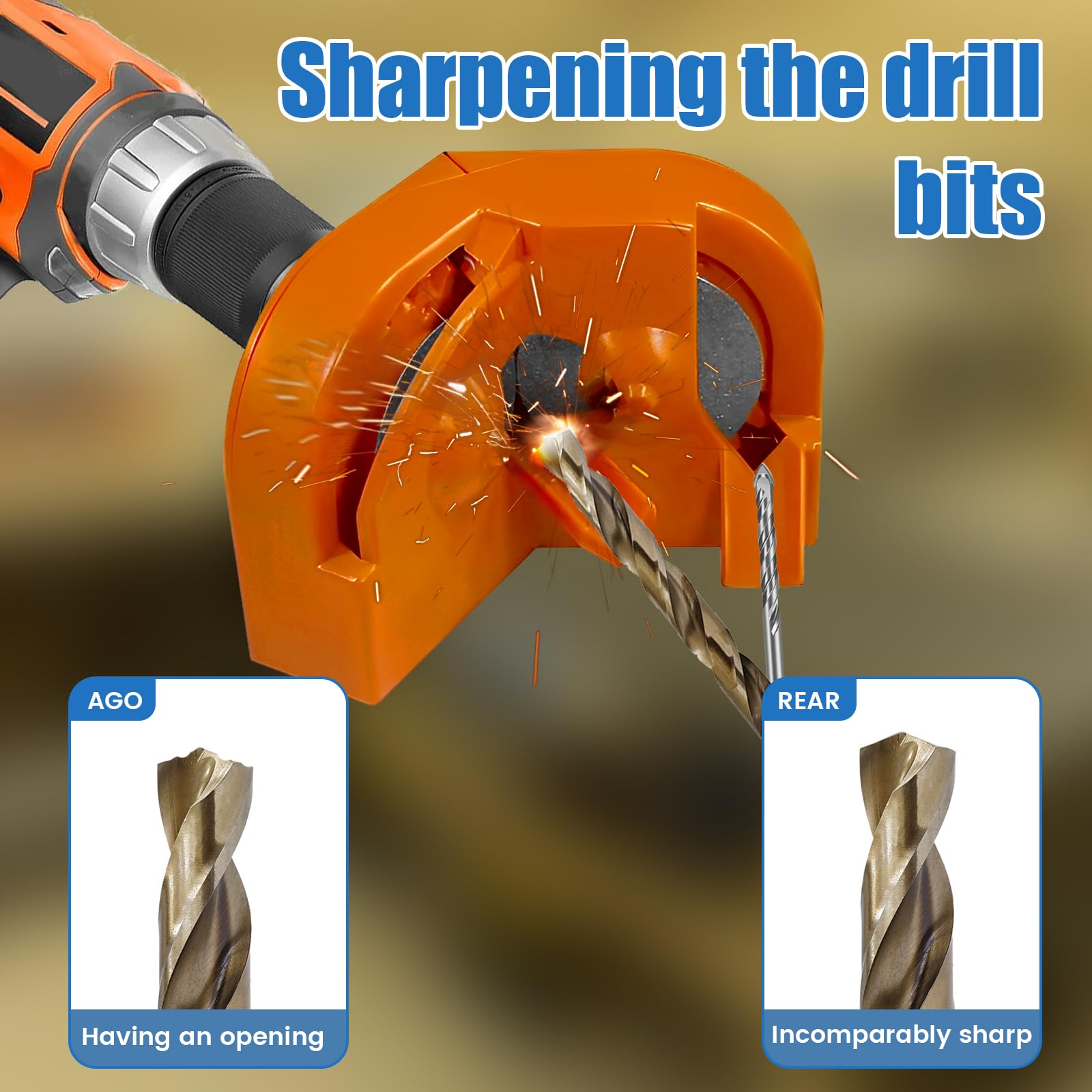 Electric Drill Bit Sharpener - Multipurpose High Hardness Twist Drill Grinding Tool for Cobalt & High Speed Steel Carbide Bits | Perfect for DIY, Woodworking, Metalworking & Professional Use