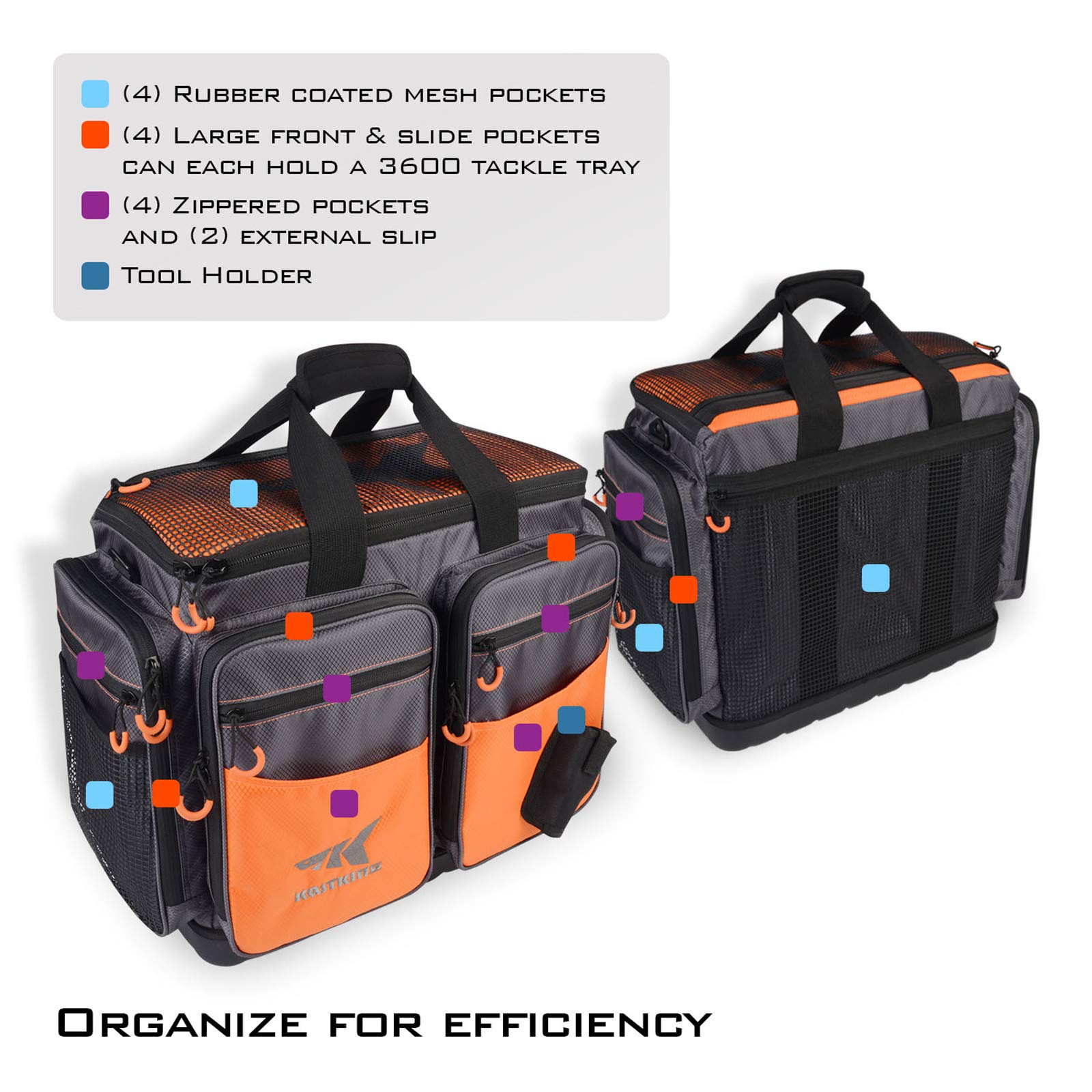 KastKing Waterproof Fishing Gear & Tackle Storage Bags - Saltwater Resistant Durable Tackle Organizer for Saltwater & Freshwater Fishing - Perfect for Boat, Kayak, and Shore Fishing Trips