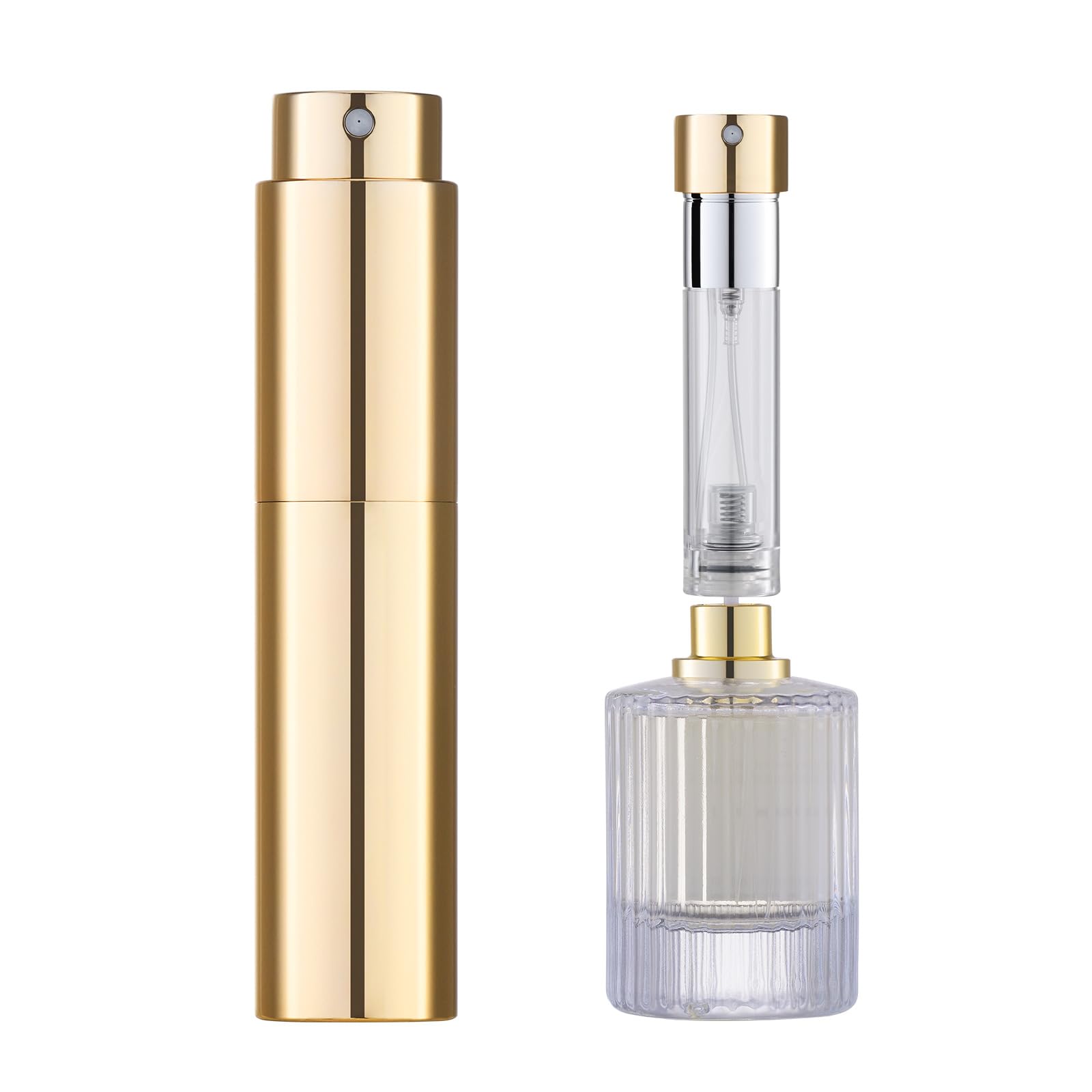 5ML Refillable Travel Perfume Atomizer Bottle - Portable Cologne Sprayer, Leak-Proof Pocket Perfume Dispenser (Gold) | Perfect for Airplane Carry-On, Gym Bag & Everyday Fragrance Touch-Ups