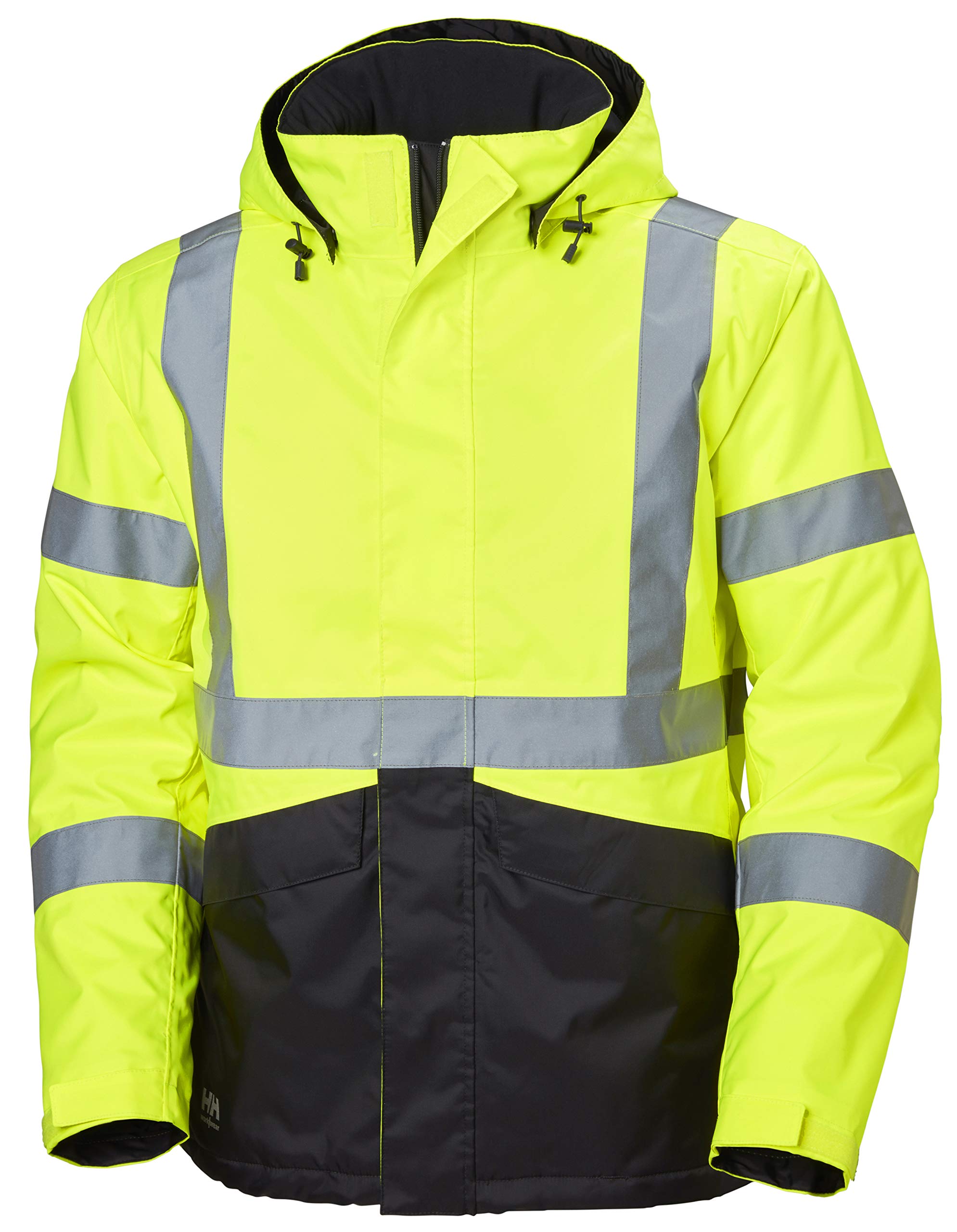 Helly Hansen Alta Hi-Vis Insulated Winter Jacket for Men - ANSI/ISEA 107-2015 Type R Class 3 Reflective Safety Jacket - Waterproof Cold Weather Work Coat for Construction, Road Workers & Outdoor Winter Activities