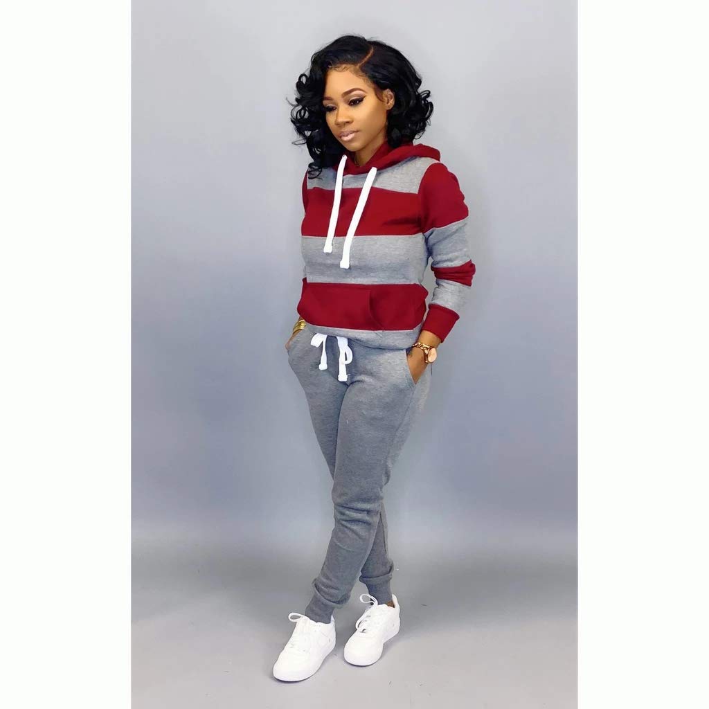 Choichic Women's Jogging Suits 2-Piece Sweatsuit Set with Pullover Hoodie & Long Pants - Comfortable Lounge & Workout Tracksuit for Running, Yoga, Gym & Casual Wear