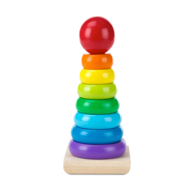 Melissa & Doug Rainbow Stacker Wooden Sorting Toy - Colorful Educational Stacking Blocks for Toddlers & Kids - Perfect for Learning Colors, Shapes & Fine Motor Skills - Great for Playtime, Preschool & Daycare Activities