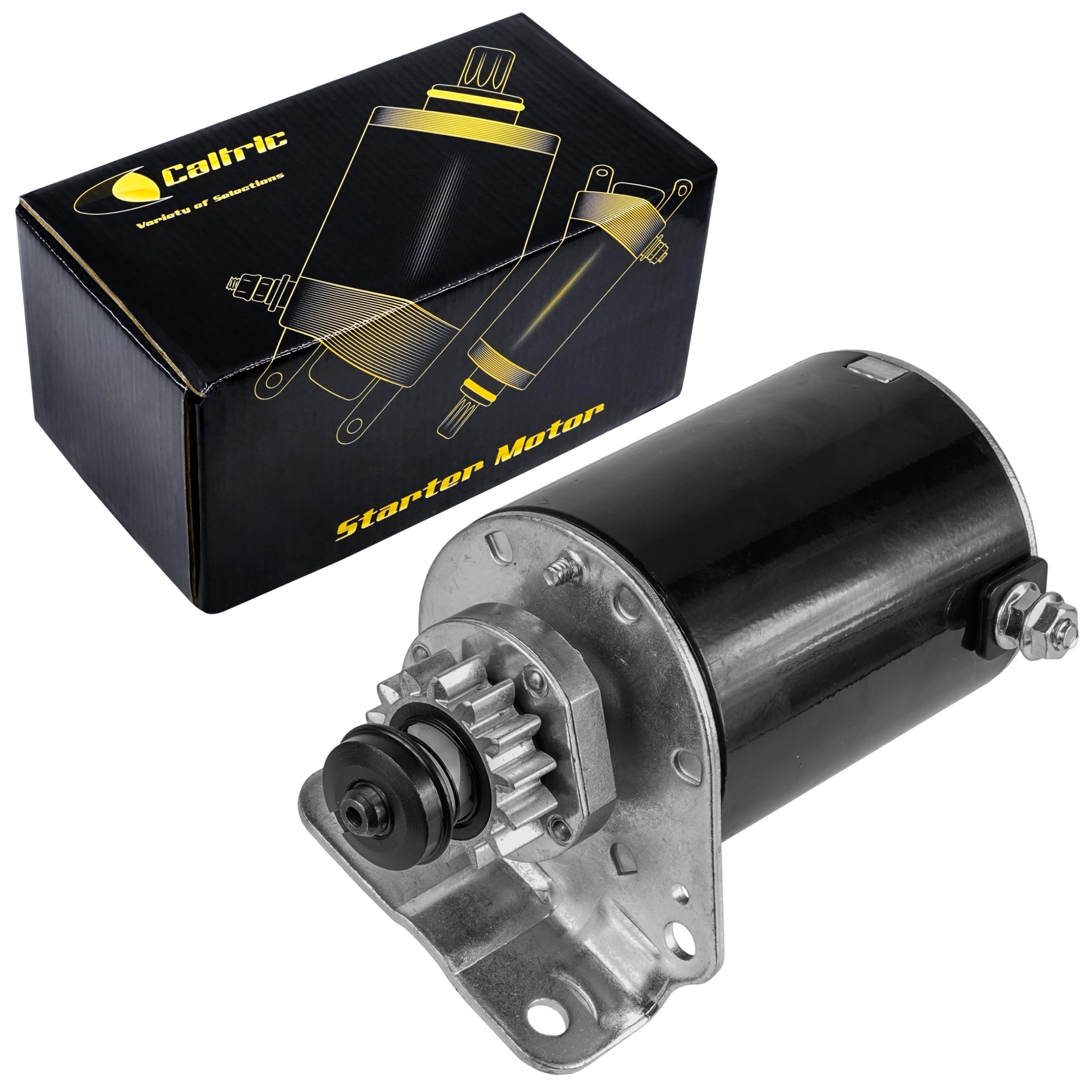 Caltric Starter Replacement for Briggs & Stratton 693551 593934 | Compatible with John Deere LG693551 SE501848 MIA13018 | 14-Tooth Steel Gear | Perfect for Lawn Mowers & Small Engine Equipment