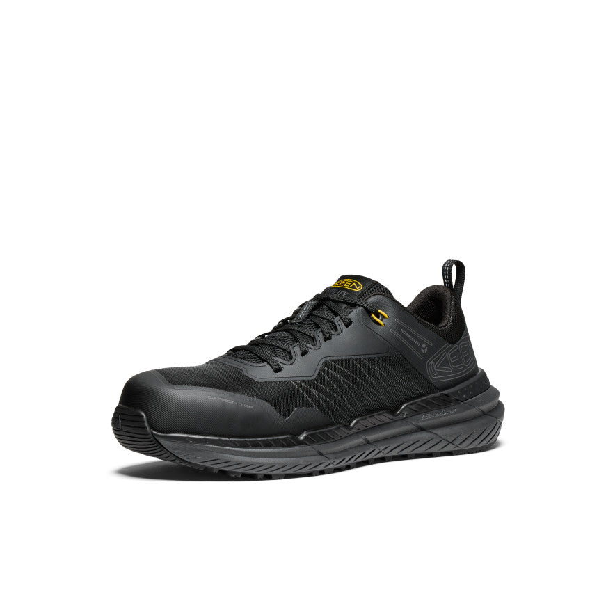 Men's Speedworks Carbon Toe Work Sneakers - Black/Steel Grey | Slip-Resistant Safety Shoes for Construction, Warehouse & Industrial Work