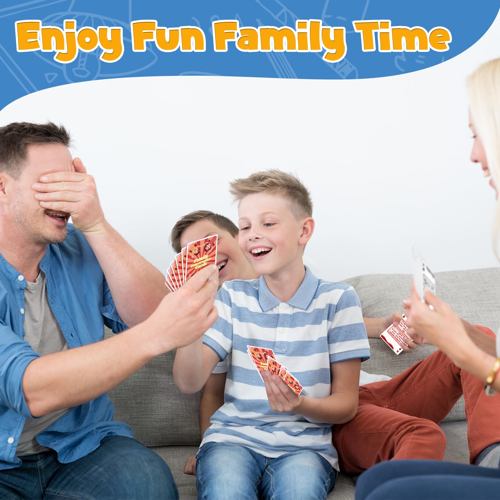 Family Conversation Starter Cards - Fun Question Game for Kids, Teens & Adults | Dinner Table & Road Trip Activities | Board Games for Family Bonding & Quality Time
