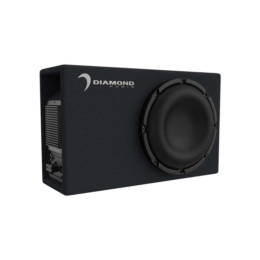 Diamond Audio DESMB12A 10-Inch 1000W Peak Power 2 Ohm 2-Way Active Car Subwoofer Enclosure - Premium Bass for Cars, Trucks & SUVs