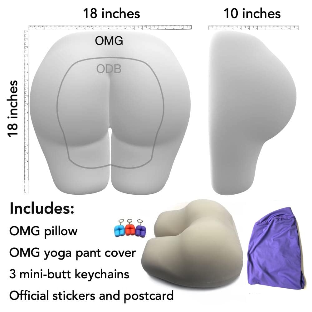 **Ergonomic Butt-Shaped Pillow for Back Pain Relief - Soft & Supportive Natural Fiber Cushion with Yoga Pant Cover - Perfect for Side Sleepers, Office Chairs & Meditation - Stress & Anxiety Relief**