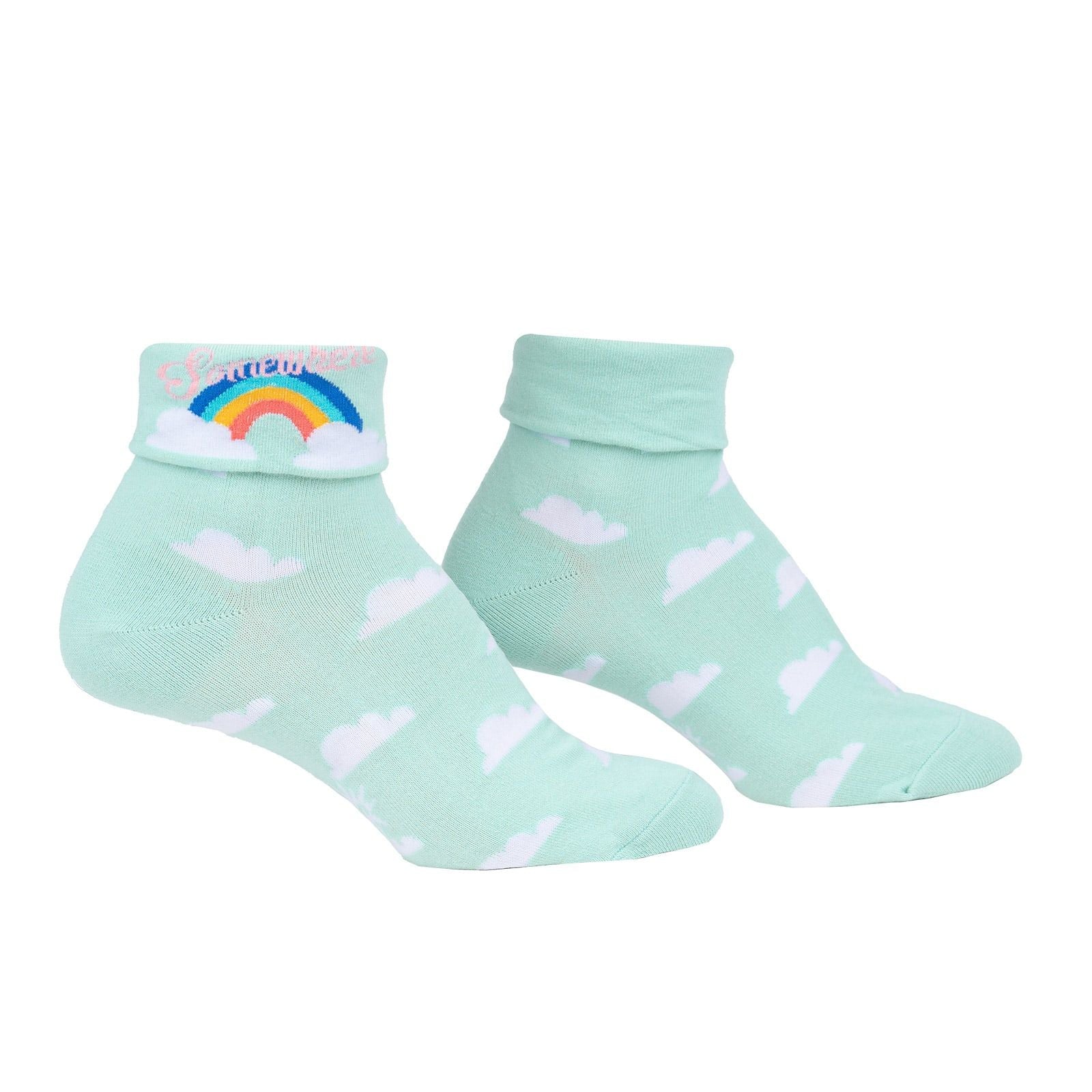Fun Rainbow Crew Socks with Turn Cuff - Sock It To Me Brand - Perfect for Cosplay, Gift Giving & Everyday Wear