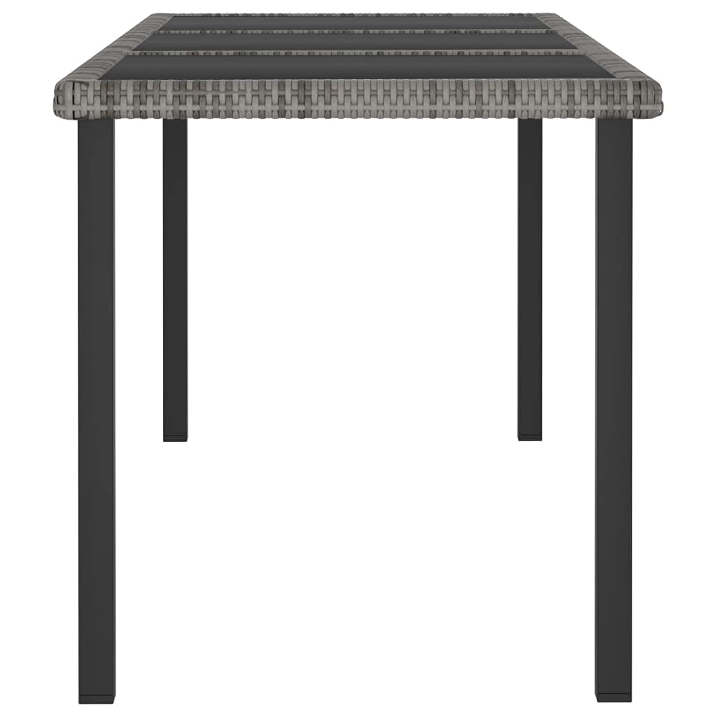 Outdoor Dining Table 55.1x27.6x28.11 Inch - Gray Poly Rattan Patio Table for Garden, Poolside, Balcony, Bar & Picnic | Weather-Resistant & Stylish Outdoor Furniture for Entertaining