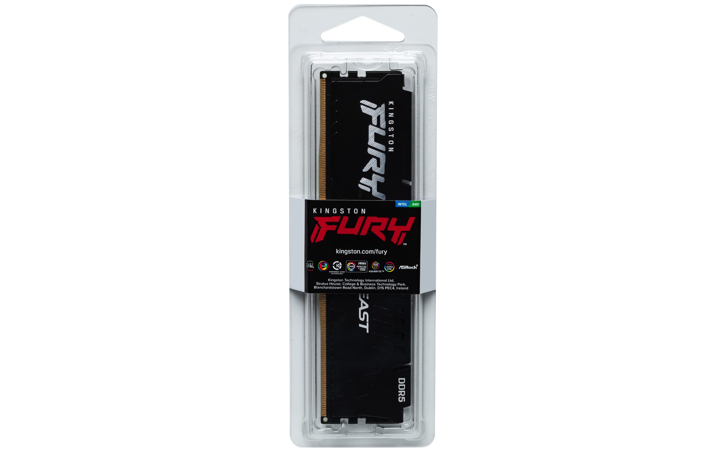 Kingston Fury Beast Black 32GB DDR5 RAM 5600MHz CL40 XMP 3.0 Ready Gaming Memory Single Module KF556C40BB-32 - High Performance Desktop Memory for Gaming PCs, Workstations & Content Creation