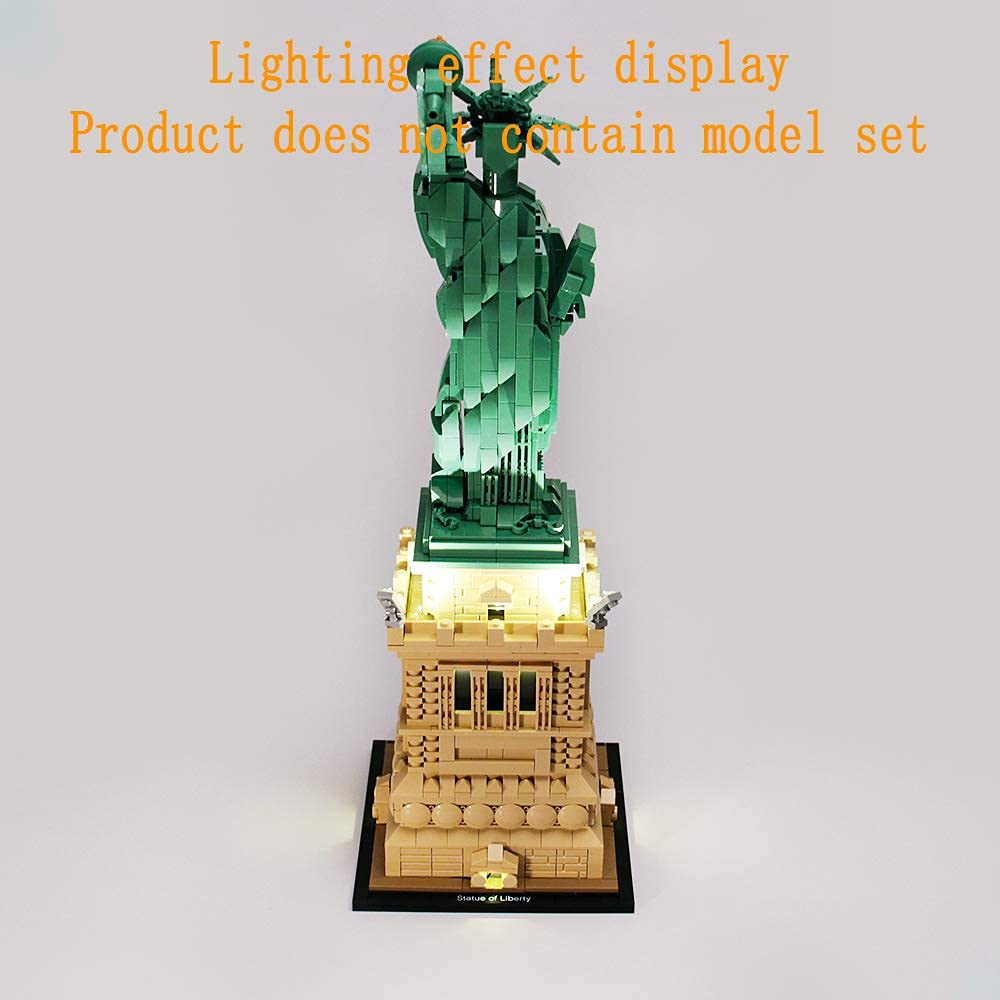 GEAMENT LED Lighting Kit for Statue of Liberty - Compatible with Lego Architecture 21042 Building Set (Model Not Included) - Perfect for Home Decoration, Gift Ideas & Lego Enthusiasts