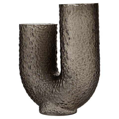 AYTM Arura High Glass Vase 16 Inches Tall - Modern Black Home Decor for Centerpieces, Wedding Flowers, and Living Room Decor