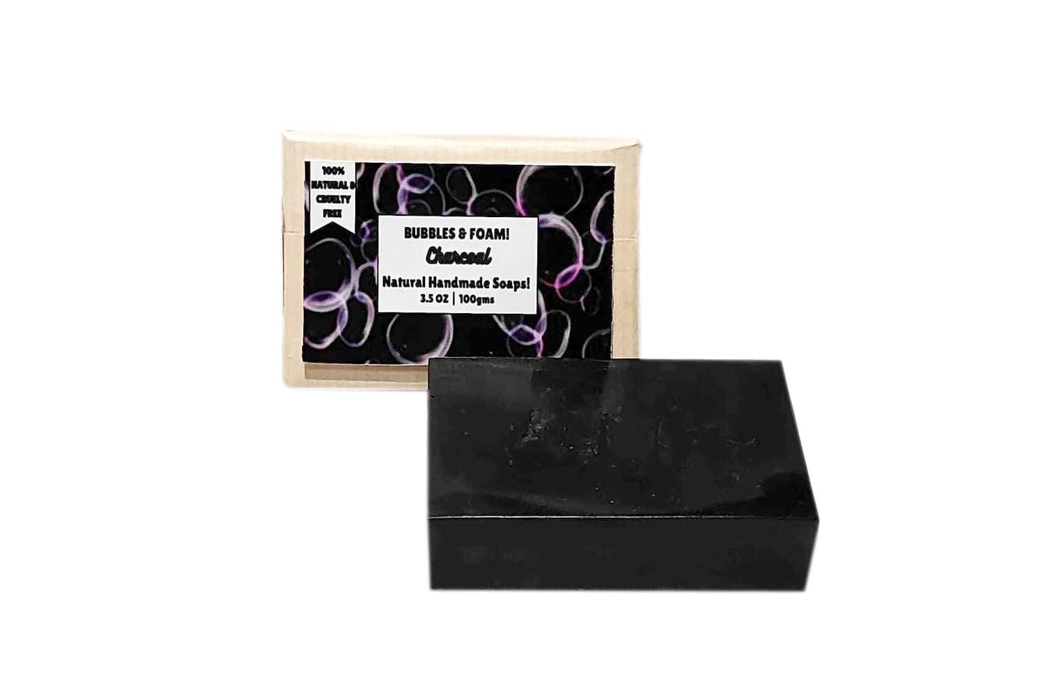 Natural Charcoal Soap Bar for Deep Cleansing - 10.5oz Large Size (1 Pack) - Black - Perfect for Acne-Prone Skin & Detoxifying Facial & Body Care