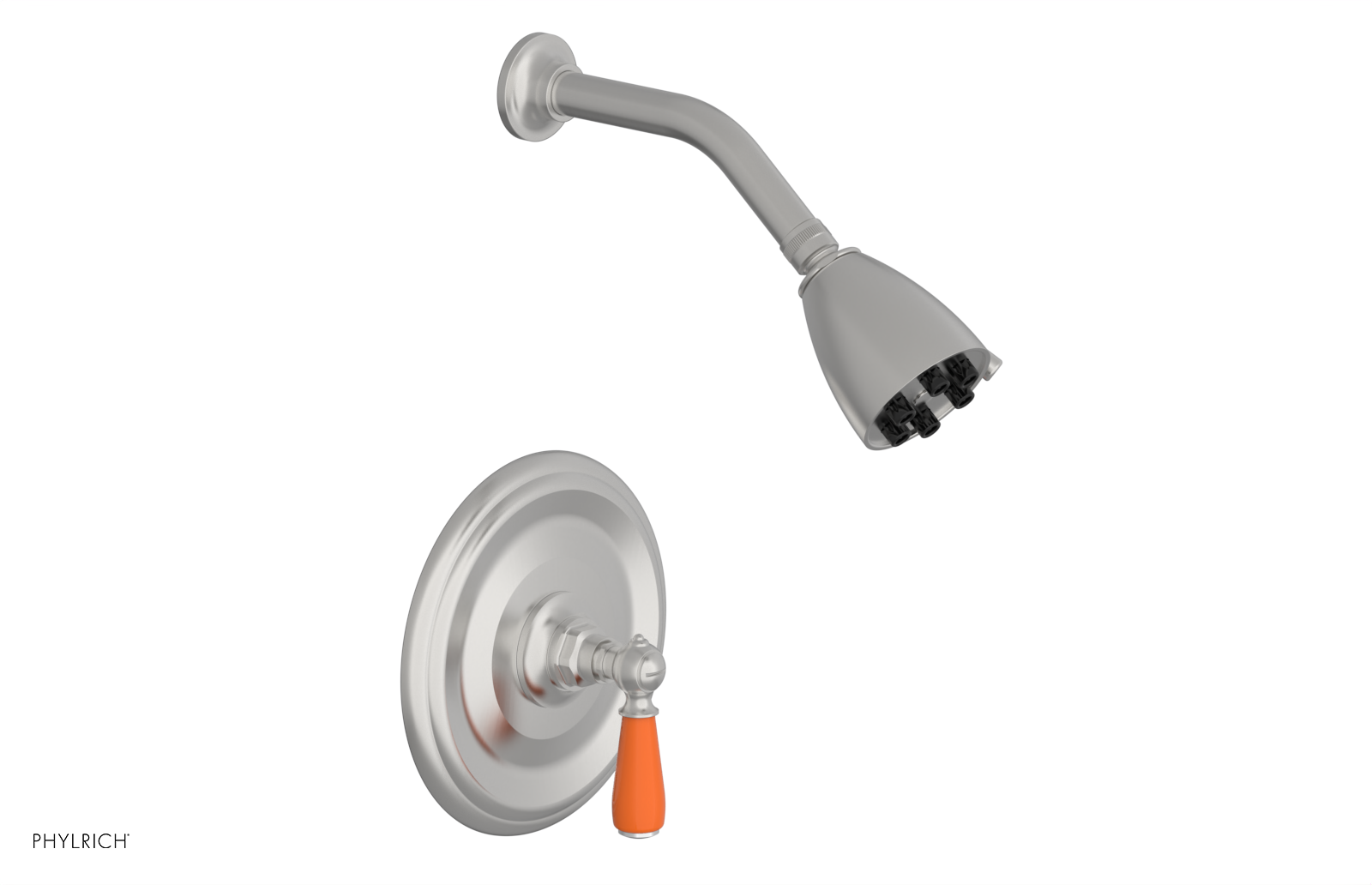 Jamestown Pressure Balance Shower Set with Lever Handle & Orange Accents - 165 22 - Perfect for Modern Bathrooms & Spa-Like Showers