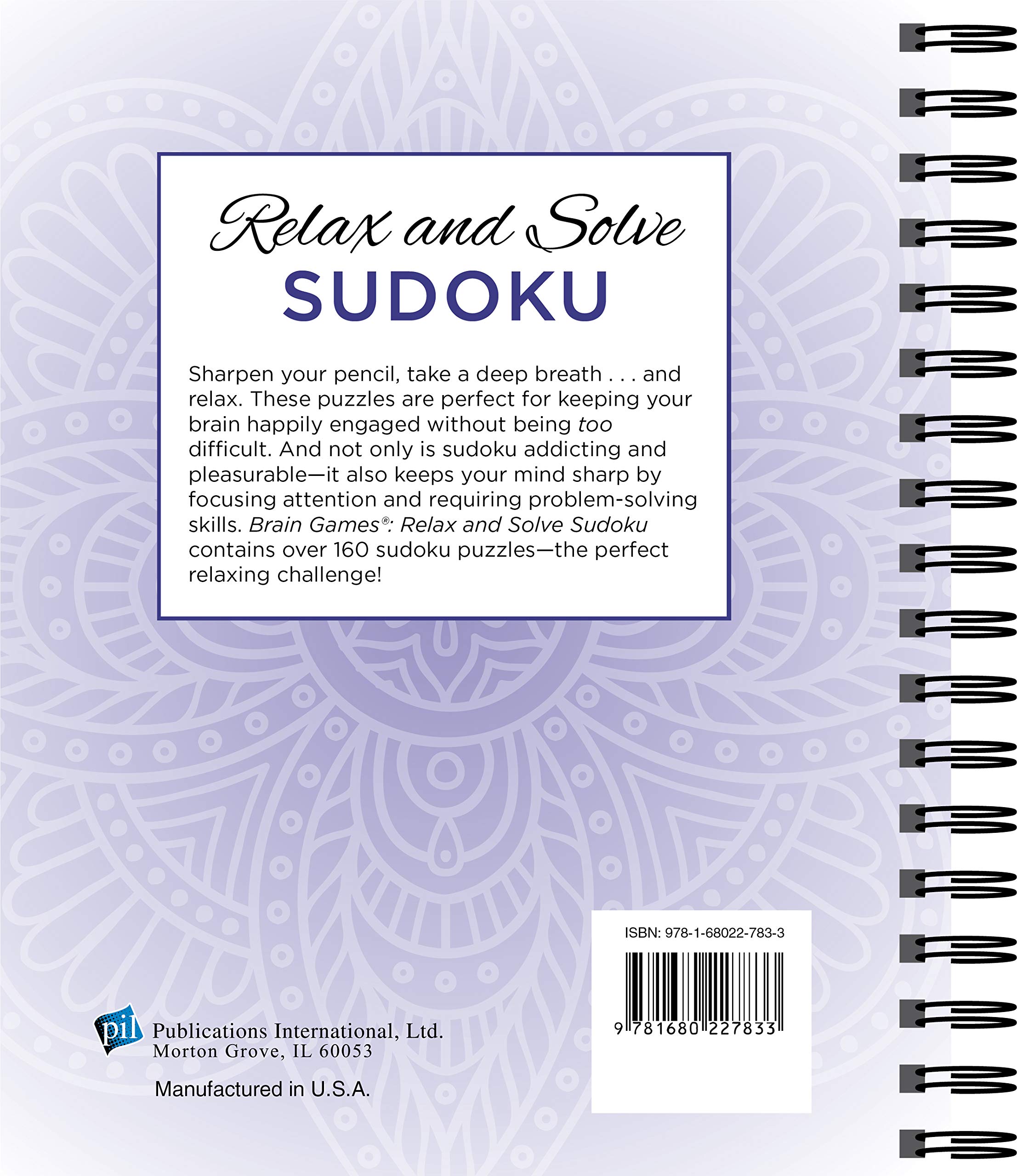 Brain Games - Relax and Solve: Sudoku Puzzle Book (Purple) | Perfect for Stress Relief, Travel & Mental Exercise