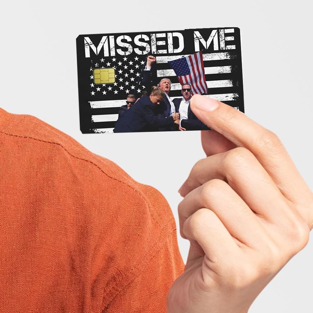 Donald Trump Funny Debit Card Stickers (3-Pack) - Fight Fight Fight Design for EBT Food Stamp & Coupon Cards - Perfect for Political Humor, Gift Gags, and Wallet Accessories