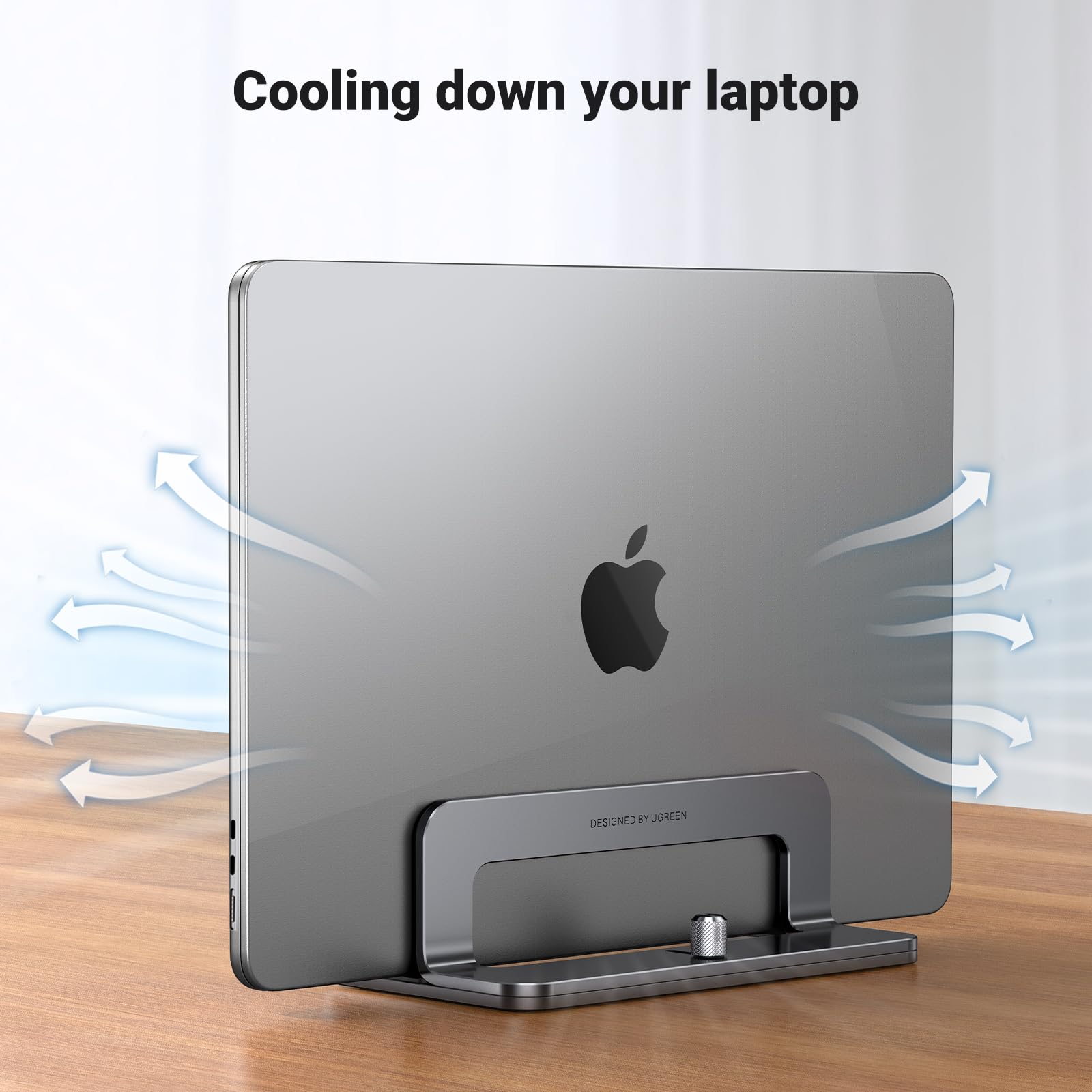 UGREEN Vertical Laptop Stand Holder - Adjustable Aluminum Desktop Organizer for MacBook Pro/Air & 17.3