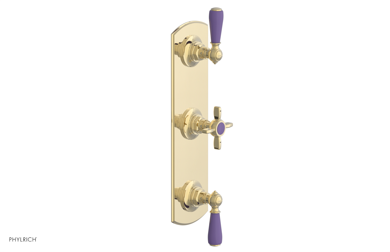 Jamestown Thermostatic Shower Valve with Dual Volume Control - Purple Accented Bathroom Fixture for Modern & Luxury Showers