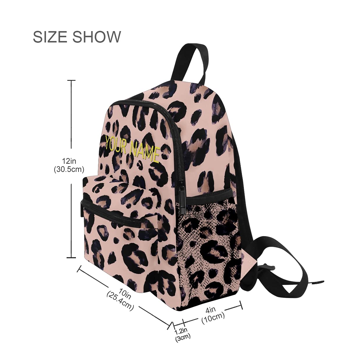 ODAWA Custom Personalized Preschool Backpack with Name Embroidery - Leopard Print School Bag for Kids | Perfect for Kindergarten, Daycare & Travel